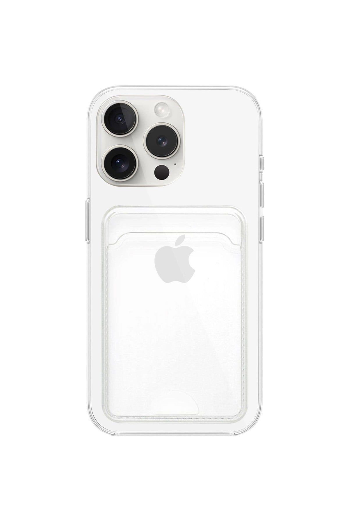 iPhone 15 Pro Max Uyumlu Kartlık Detaylı Şeffaf Silikon Kılıf | Yuki Serisi