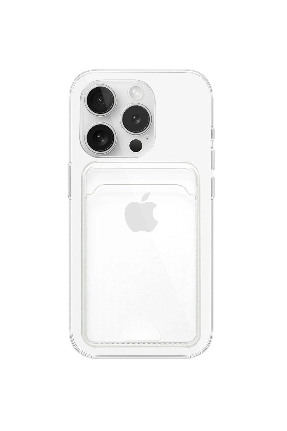 iPhone 15 Pro Uyumlu Kartlık Detaylı Şeffaf Silikon Kılıf | Yuki Serisi