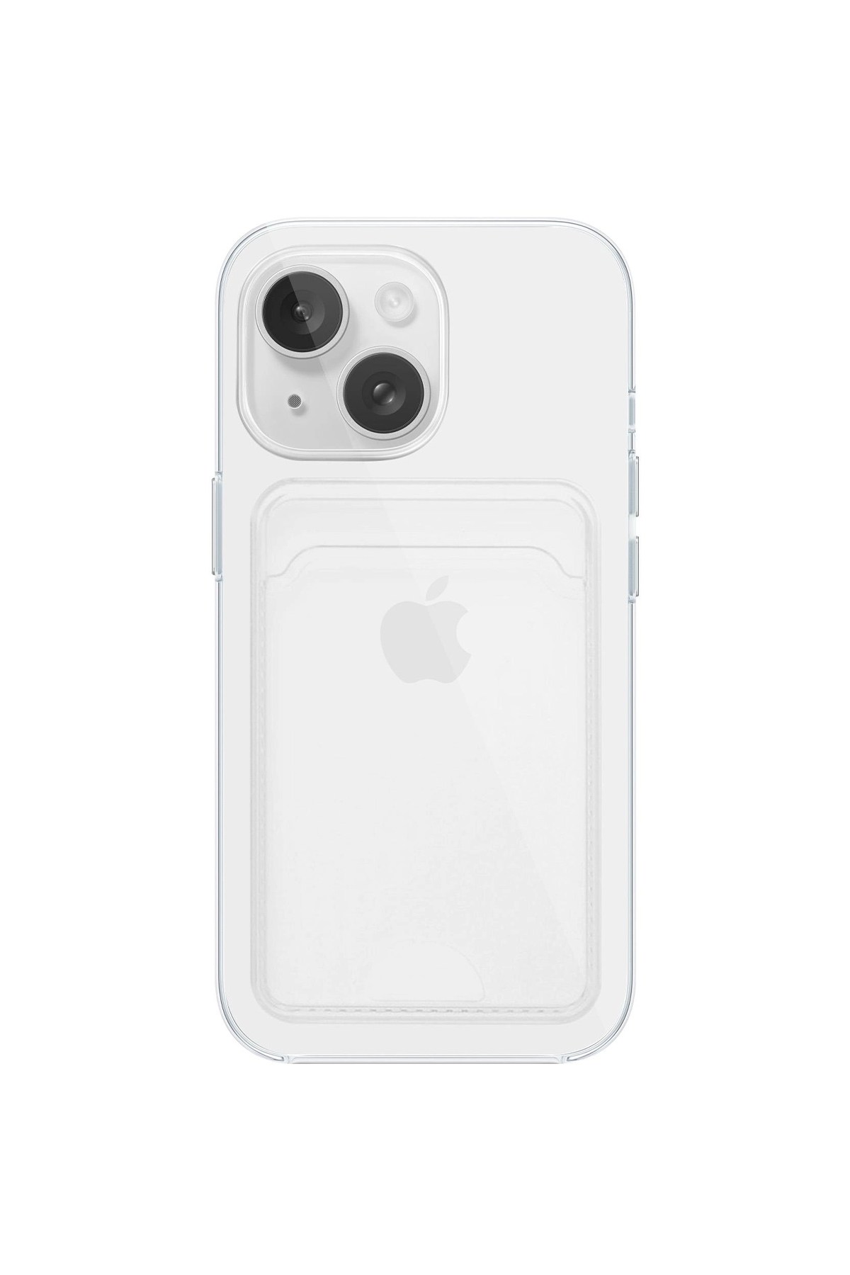 iPhone 15 Uyumlu Kartlık Detaylı Şeffaf Silikon Kılıf | Yuki Serisi