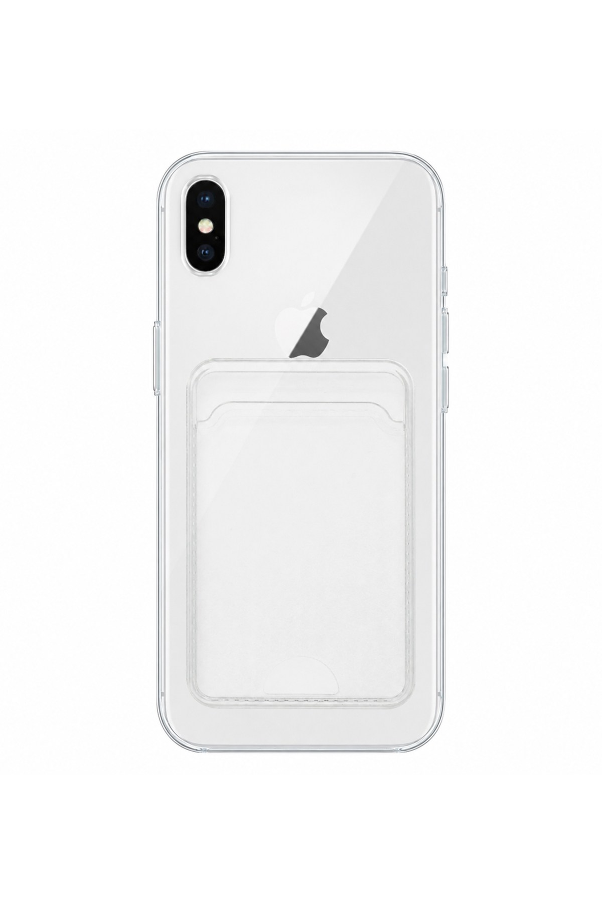 iPhone X Uyumlu Kartlık Detaylı Şeffaf Silikon Kılıf | Yuki Serisi