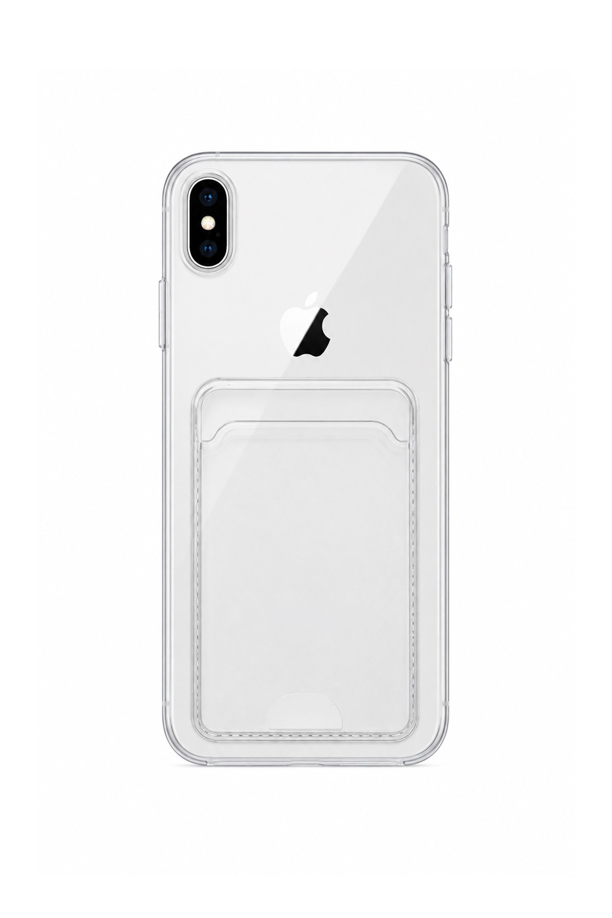 iPhone XS Max Uyumlu Kartlık Detaylı Şeffaf Silikon Kılıf | Yuki Serisi