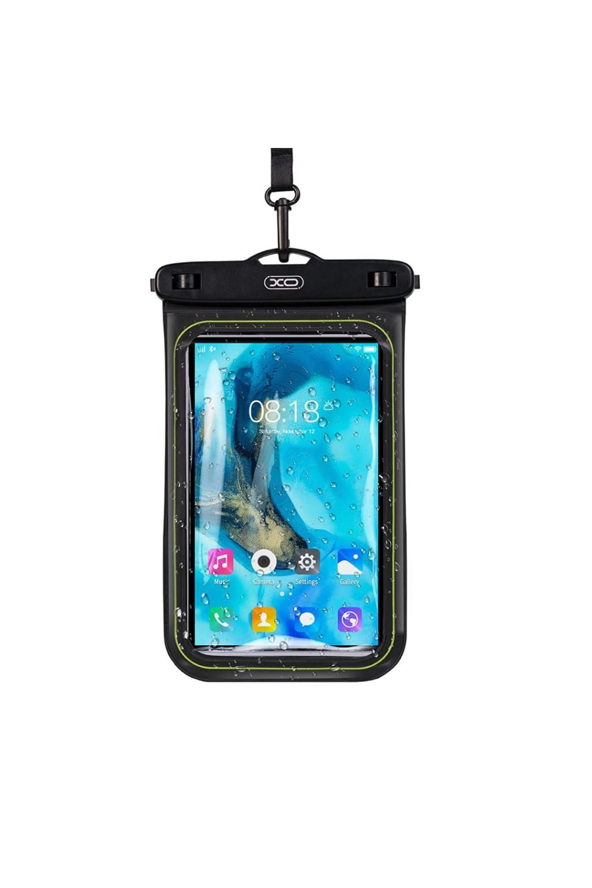 KT04 Su Geçirmez Cep Telefonu Kılıfı ve Boyun Askısı - Siyah (IPX8) | PVC Sünger