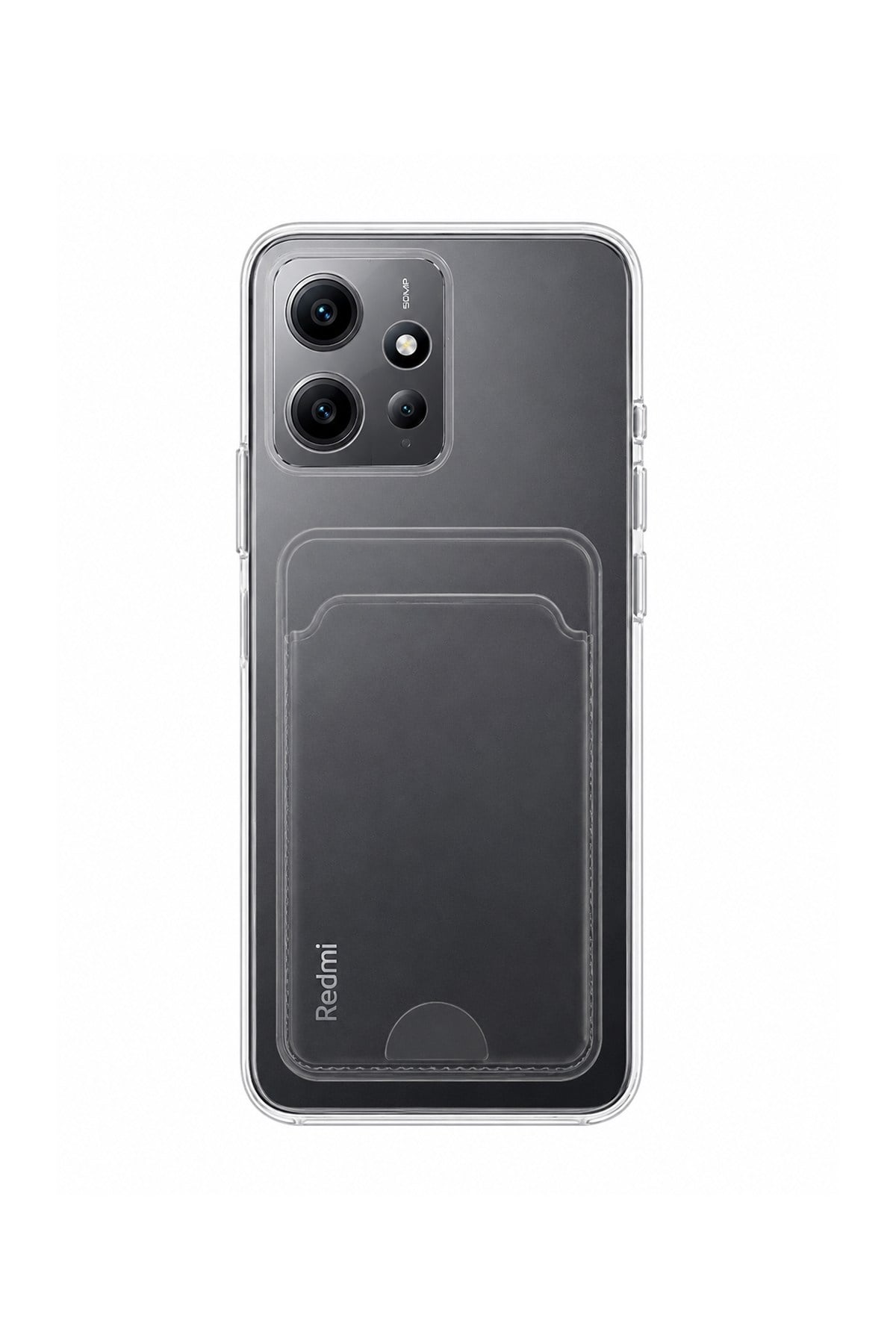 Redmi 12 4G Uyumlu Kartlık Detaylı Şeffaf Silikon Kılıf | Yuki Serisi