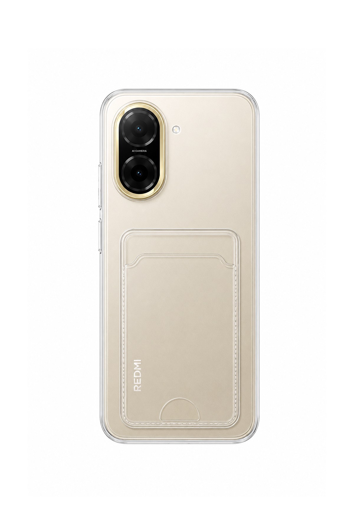 Redmi A5 Uyumlu Kartlık Detaylı Şeffaf Silikon Kılıf | Yuki Serisi