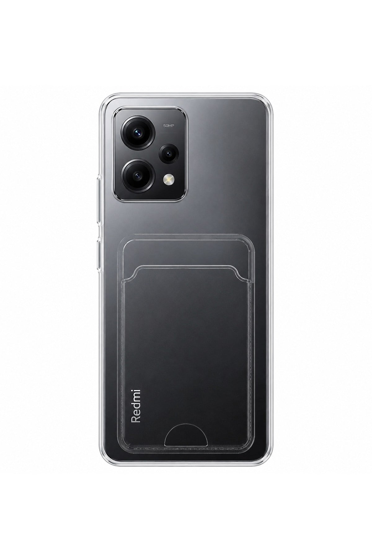 Redmi Note 12 4G Uyumlu Kartlık Detaylı Şeffaf Silikon Kılıf | Yuki Serisi