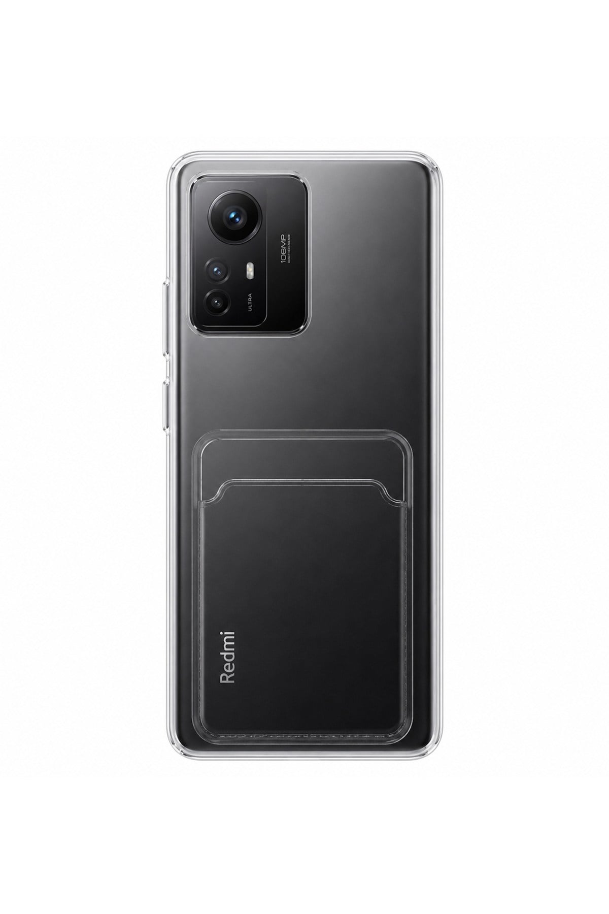 Redmi Note 12S Uyumlu Kartlık Detaylı Şeffaf Silikon Kılıf | Yuki Serisi