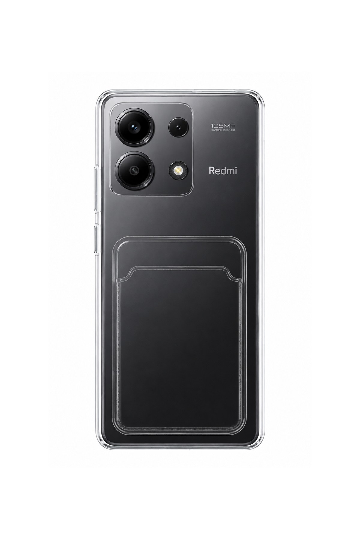 Redmi Note 13 Pro 4G Uyumlu Kartlık Detaylı Şeffaf Silikon Kılıf | Yuki Serisi