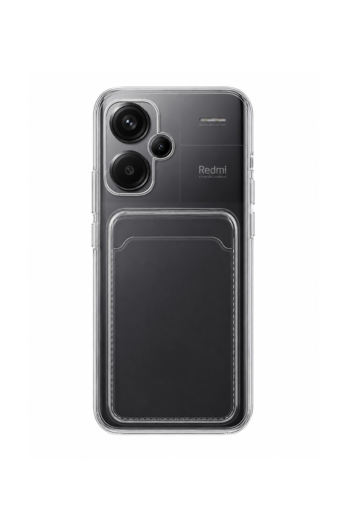 Redmi Note 13 Pro Plus 5G Uyumlu Kartlık Detaylı Şeffaf Silikon Kılıf | Yuki Serisi