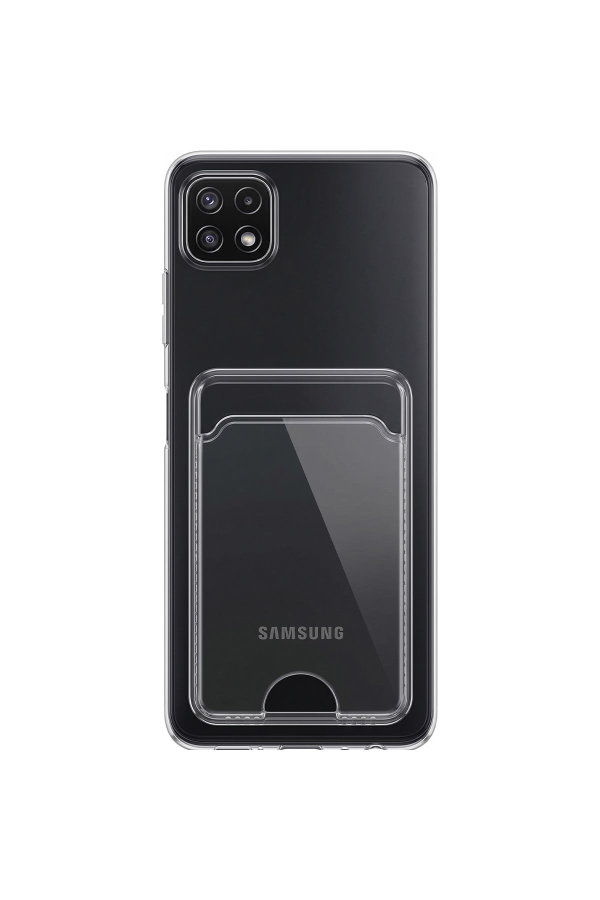 Samsung A22 / M22 / M32 Uyumlu Kartlık Detaylı Şeffaf Silikon Kılıf | Yuki Serisi