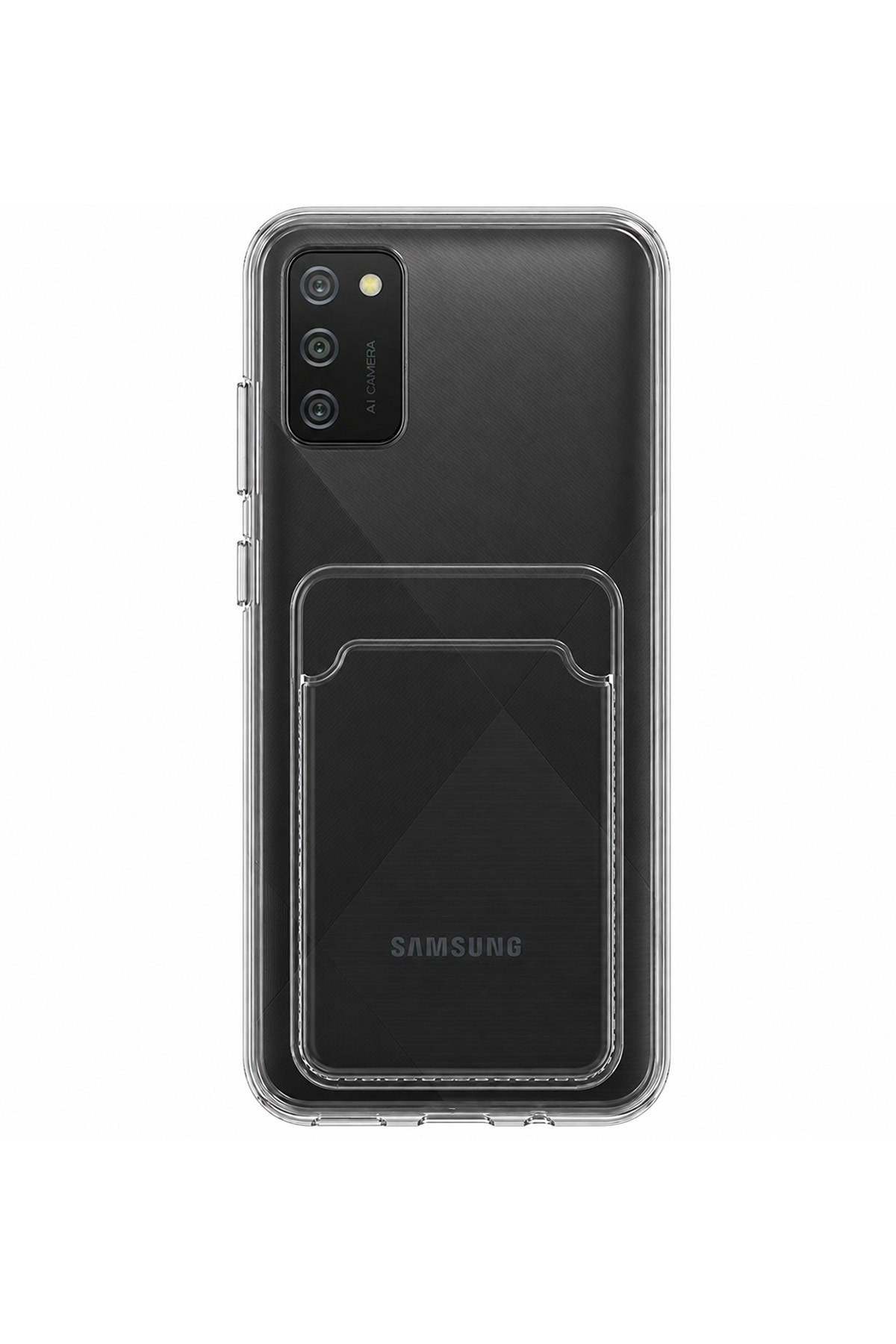 Samsung Galaxy A02S / A03S Uyumlu Kartlık Detaylı Şeffaf Silikon Kılıf | Yuki Serisi