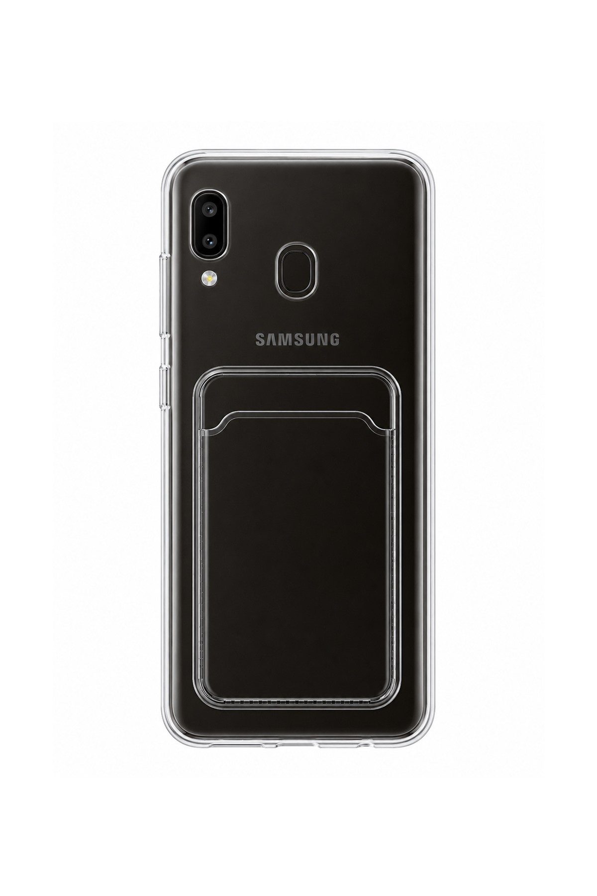 Samsung Galaxy A20 / A30 Uyumlu Kartlık Detaylı Şeffaf Silikon Kılıf | Yuki Serisi