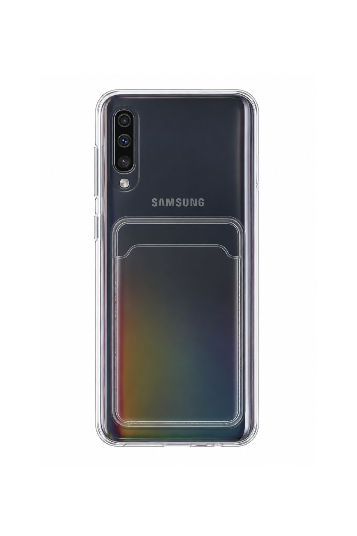Samsung Galaxy A50 Uyumlu Kartlık Detaylı Şeffaf Silikon Kılıf | Yuki Serisi