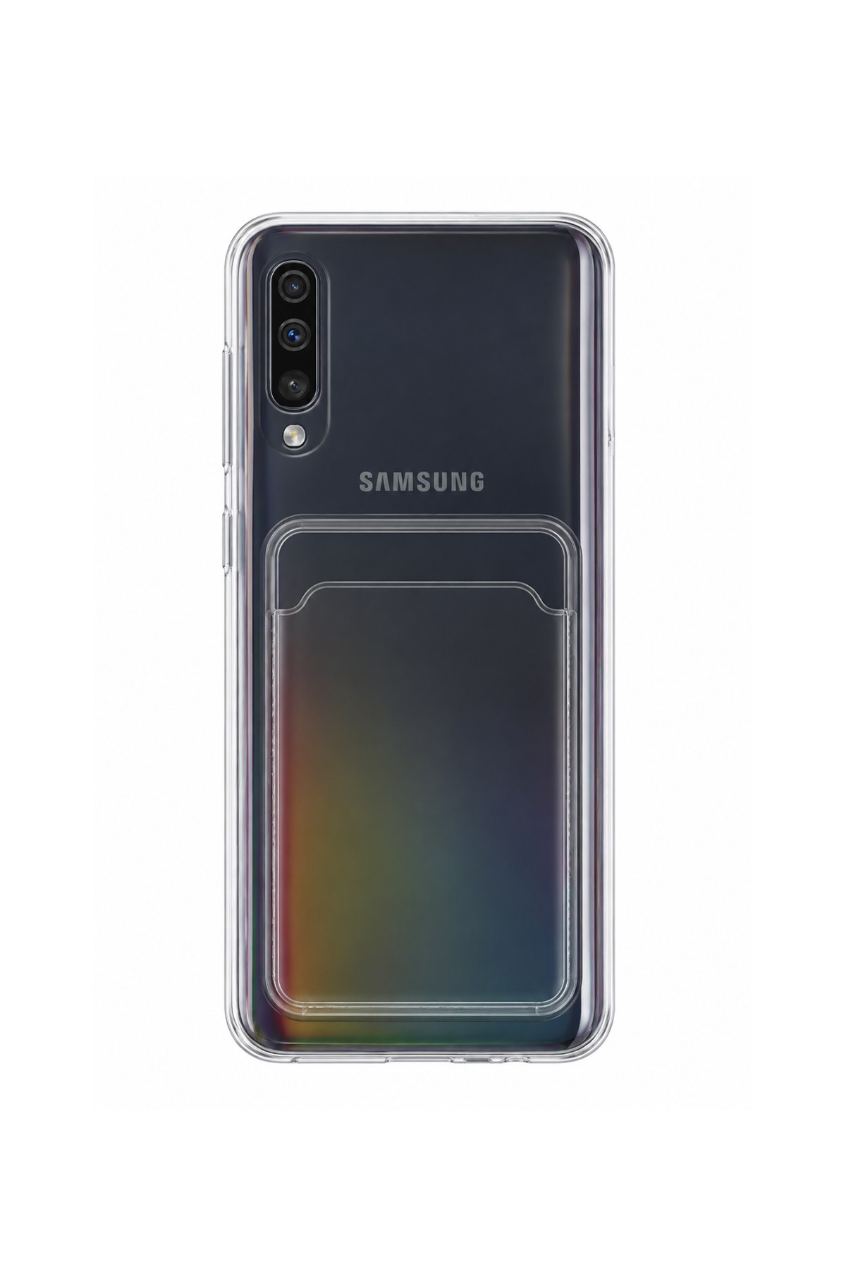 Samsung Galaxy A70 Uyumlu Kartlık Detaylı Şeffaf Silikon Kılıf | Yuki Serisi
