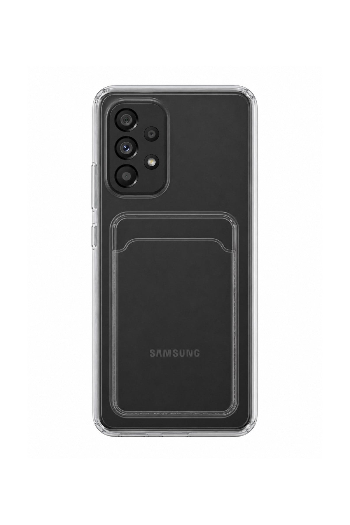 Samsung Galaxy A72 Uyumlu Kartlık Detaylı Şeffaf Silikon Kılıf | Yuki Serisi