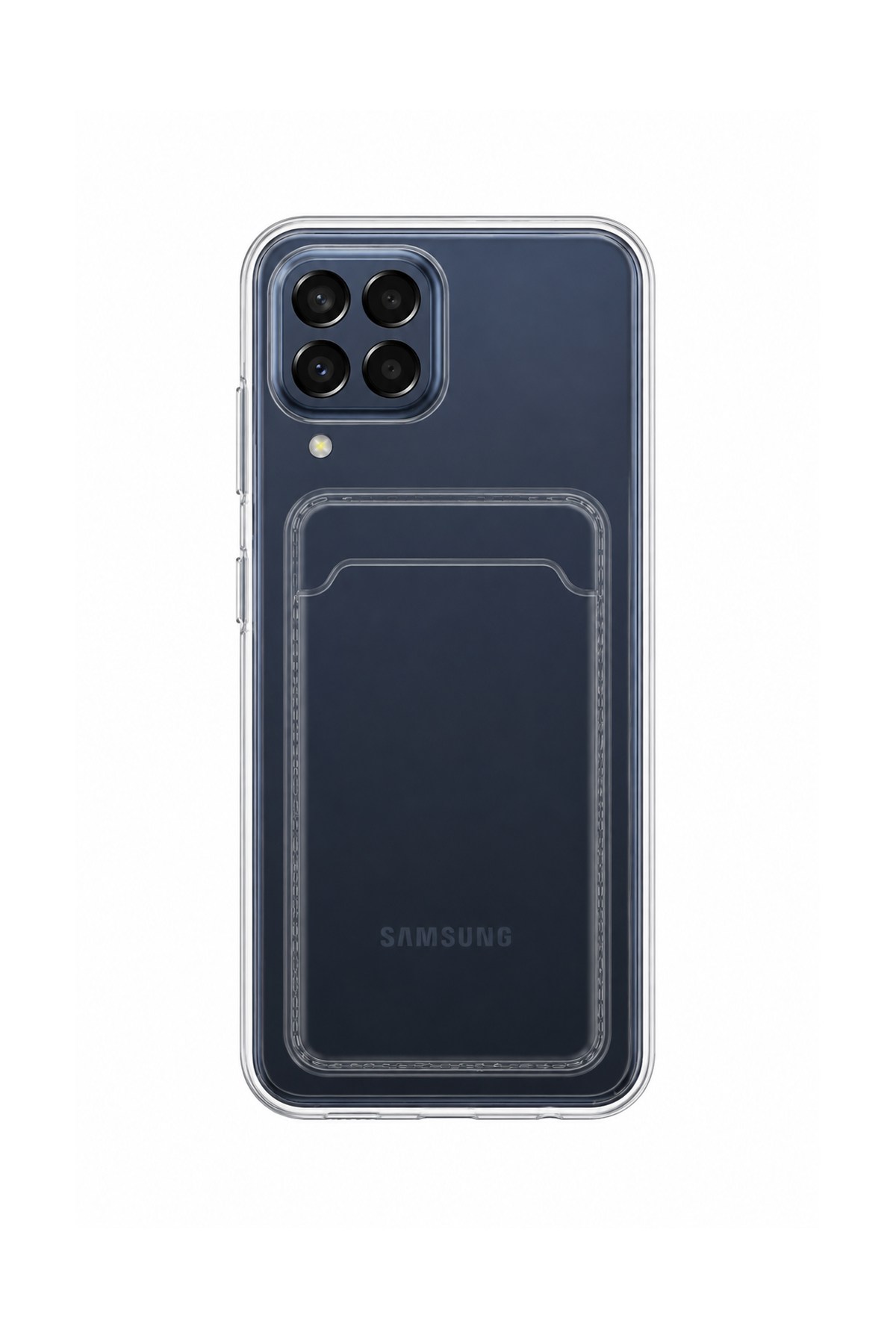 Samsung Galaxy M33 Uyumlu Kartlık Detaylı Şeffaf Silikon Kılıf | Yuki Serisi