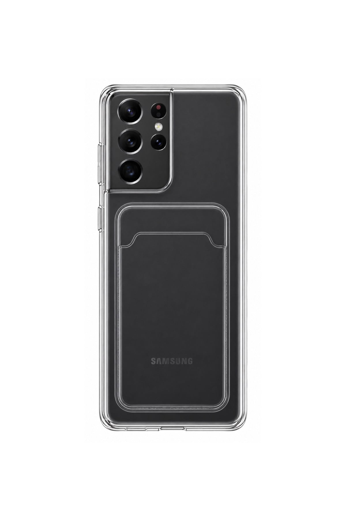 Samsung Galaxy S21 Ultra Uyumlu Kartlık Detaylı Şeffaf Silikon Kılıf | Yuki Serisi
