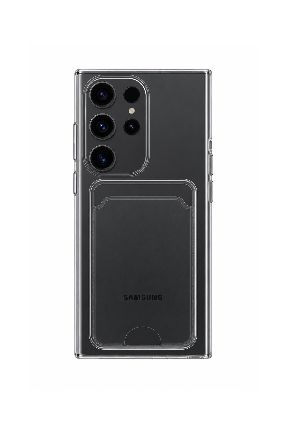 Samsung Galaxy S23 Ultra Uyumlu Kartlık Detaylı Şeffaf Silikon Kılıf | Yuki Serisi