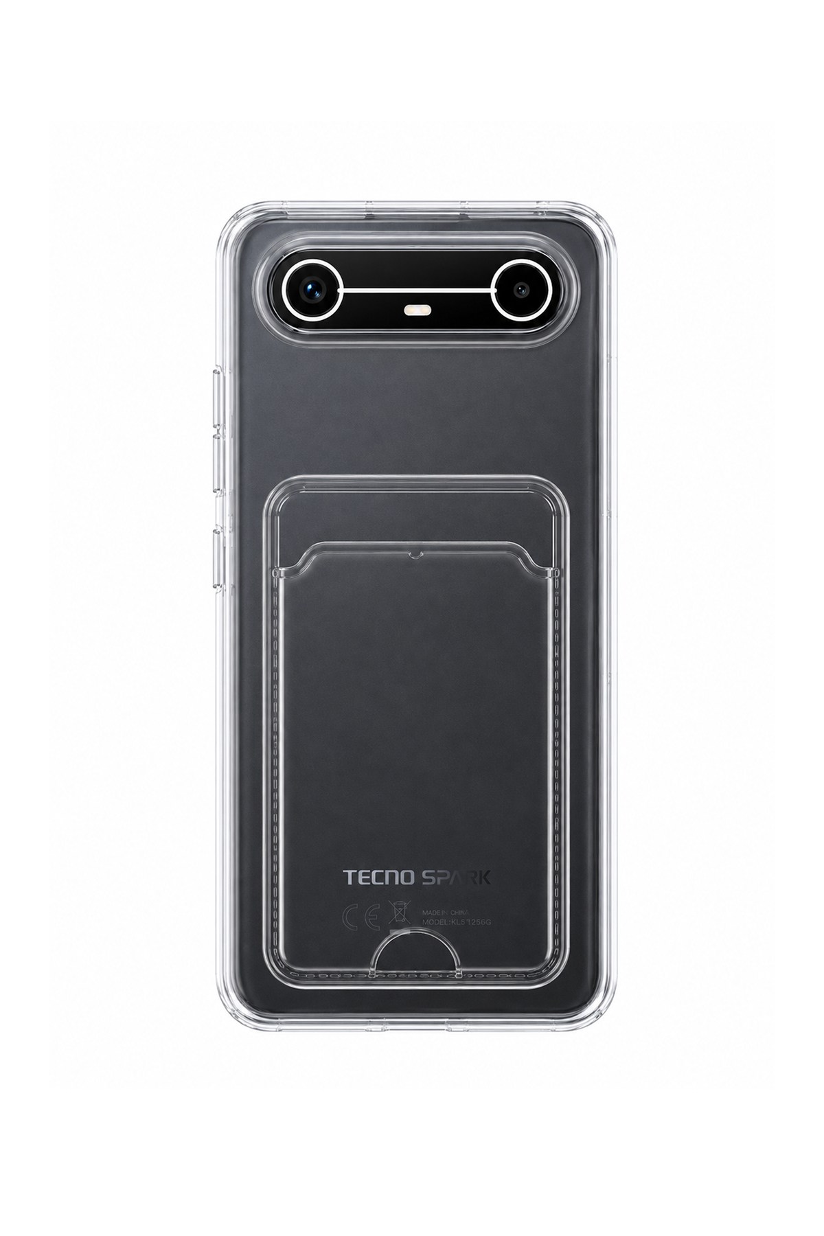 Tecno Spark Slim Uyumlu Kartlık Detaylı Şeffaf Silikon Kılıf | Yuki Serisi