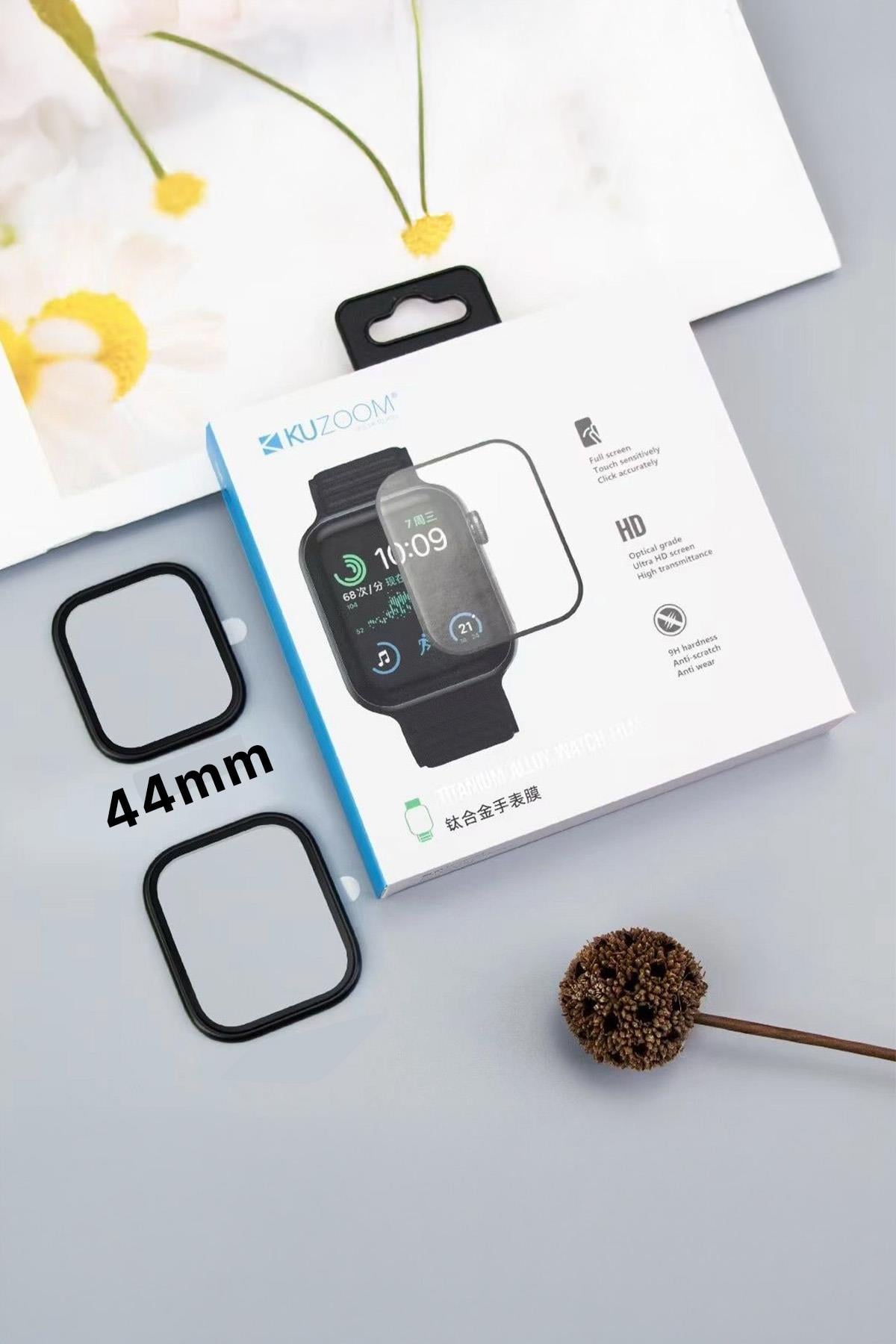 Watch 4/5/6/SE (44mm) Uyumlu Akıllı Saat Ekran Koruyucu Cam - Titanyum Alaşımlı 9H