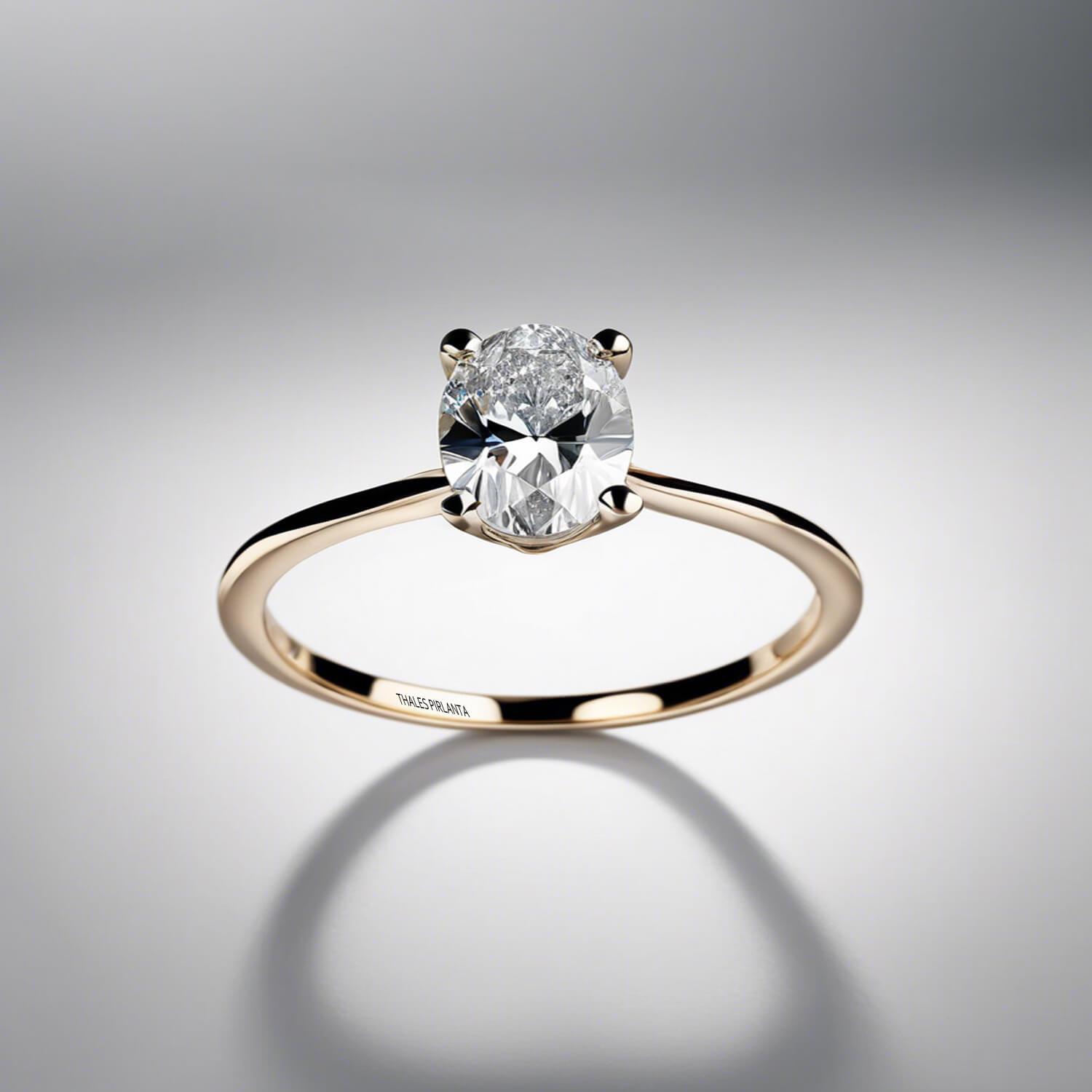 0.50 Karat F Renk GIA Sertifikalı Oval Kesim Yüzük