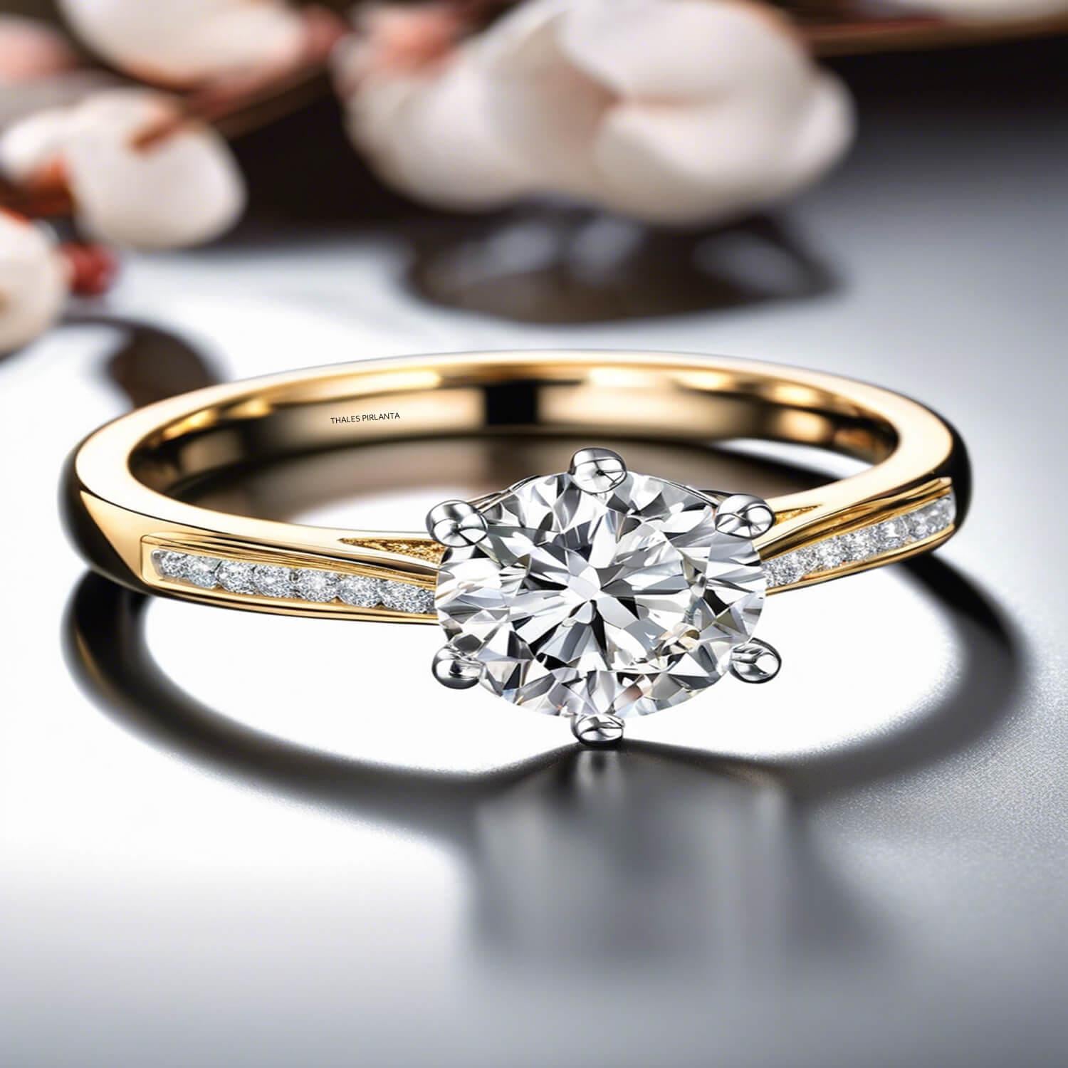 0.60 Karat D Renk GIA Pırlanta Tektaş Kenarları Taşlı