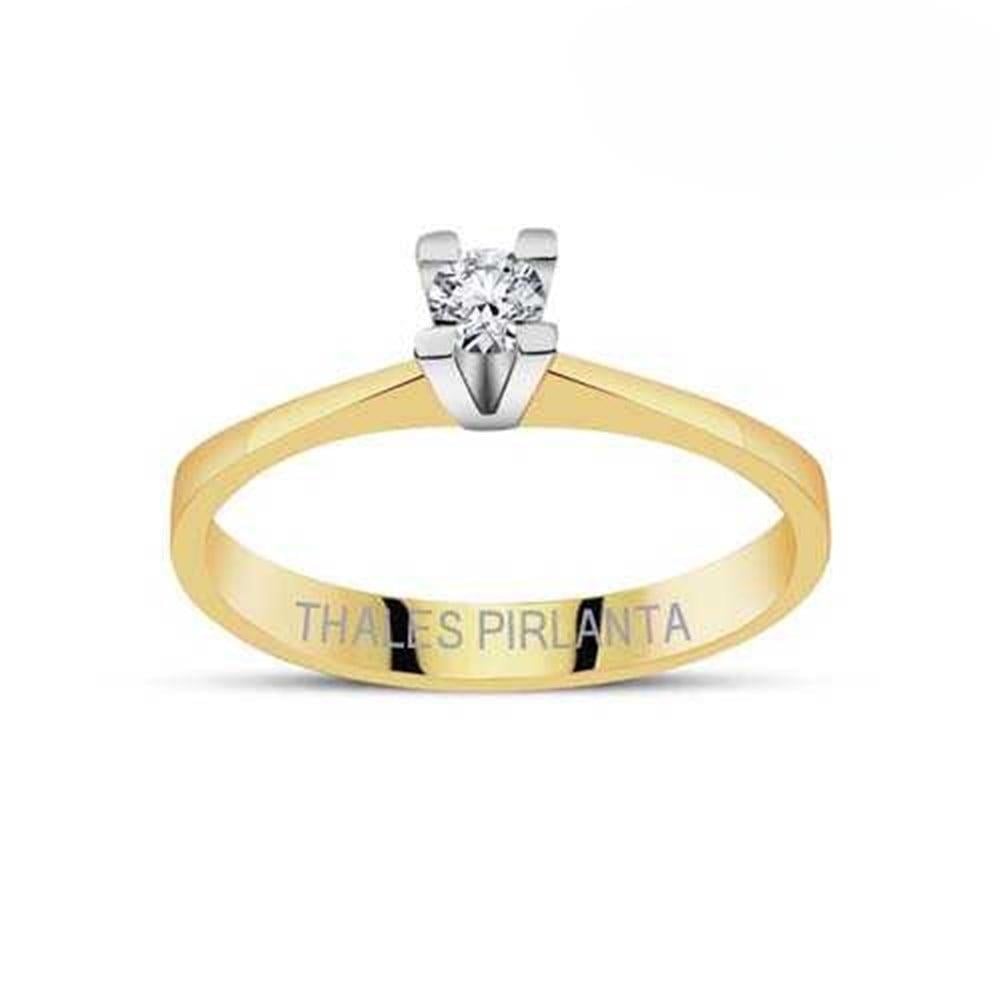 0.14 Karat F Renk Tektaş Pırlanta Yüzük