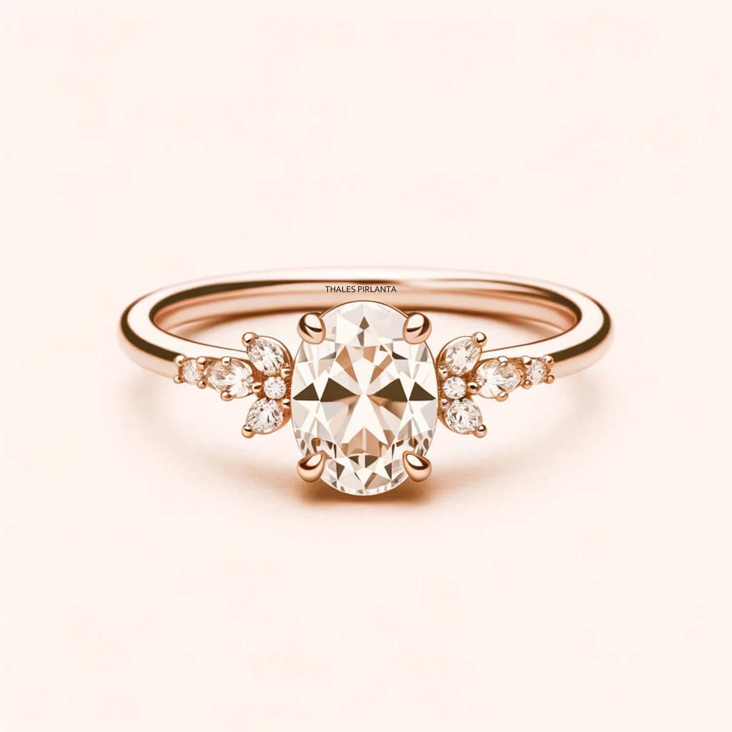 0.78 Karat F VS2 GIA Vintage Evlilik Teklifi Yüzüğü