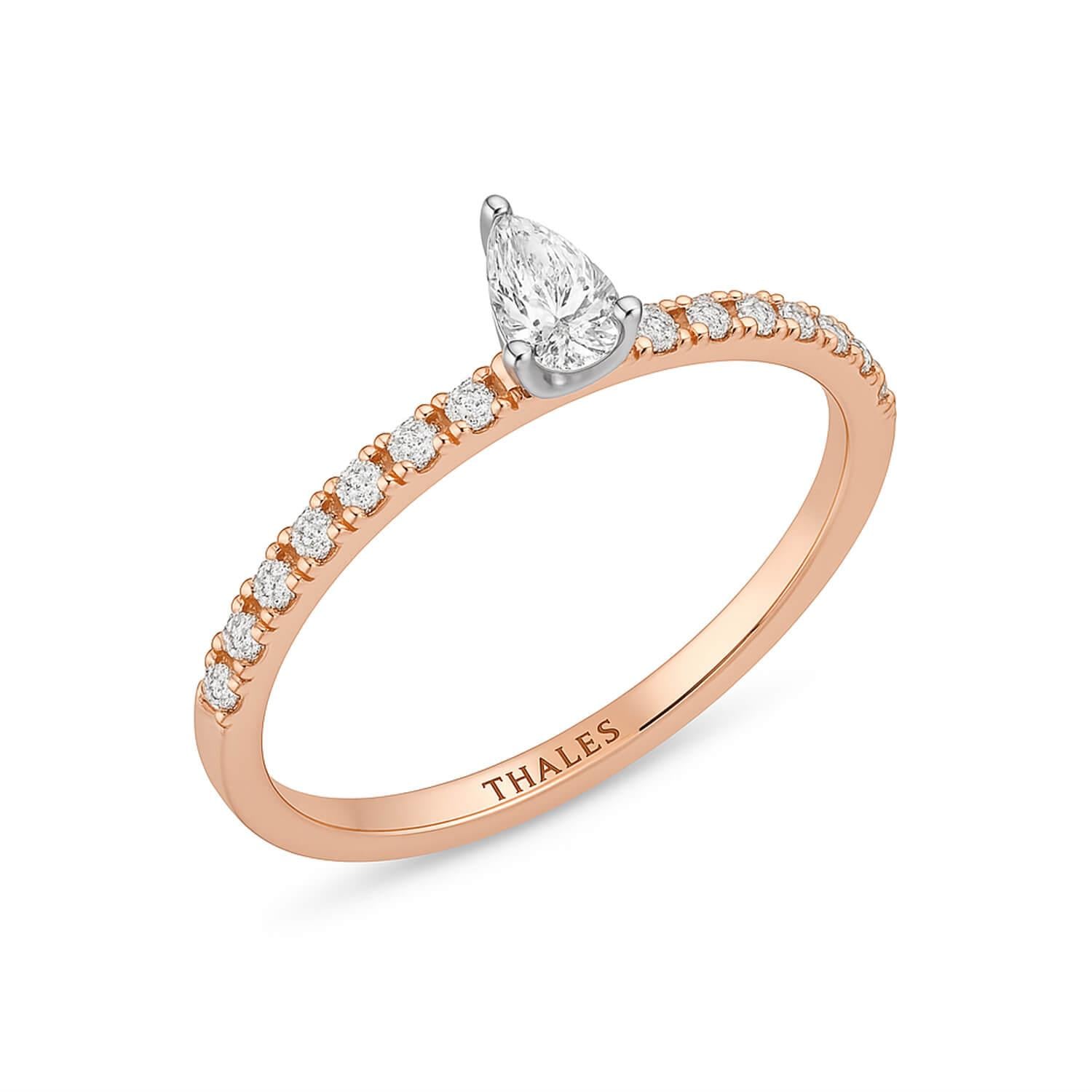 0.30 Karat Vintage Damla Pırlanta Yüzük