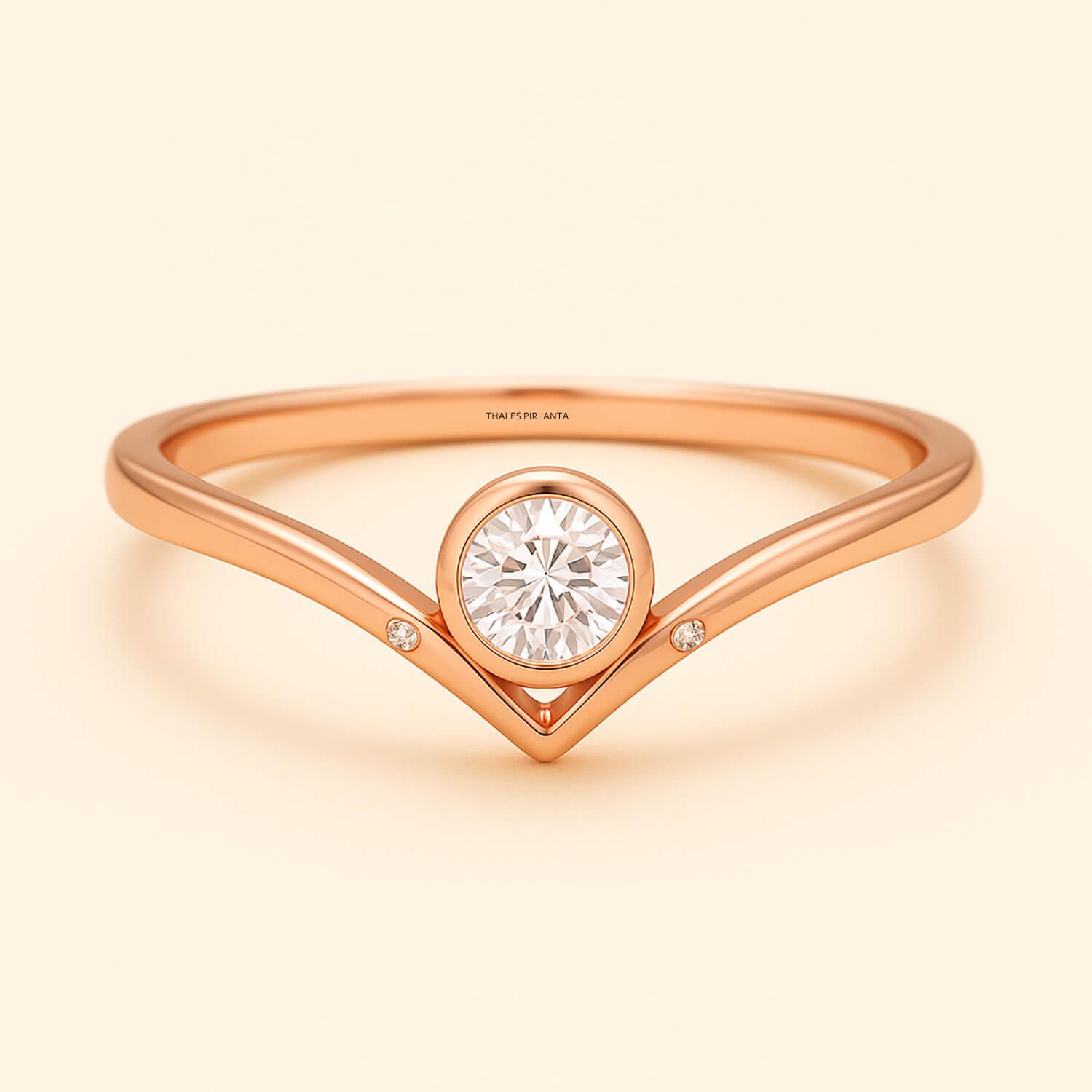 0.31 Karat F SI Vintage Tektaş Pırlanta Yüzük