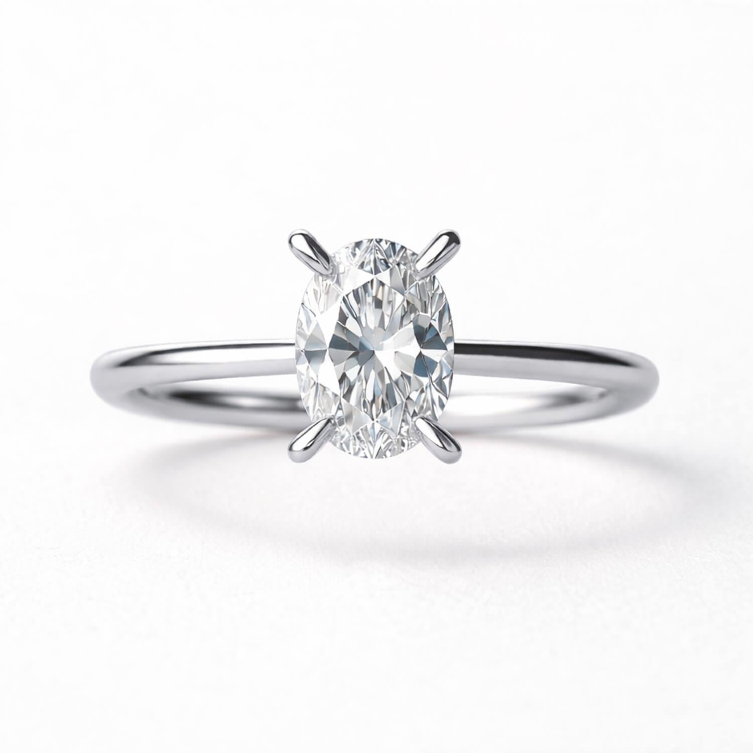 0.40 Karat E SI2 GIA Oval Tektaş Pırlanta Yüzük