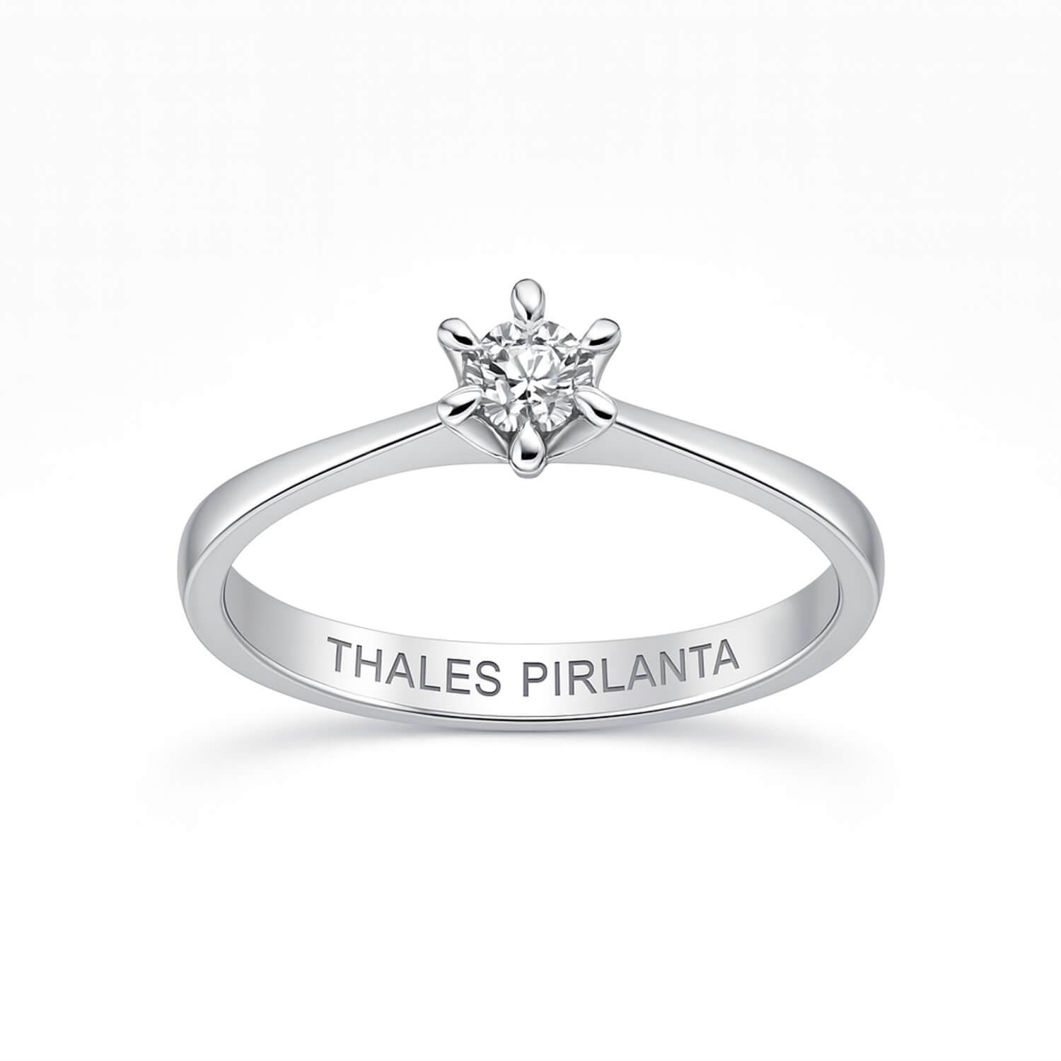 0.14 Karat 6 Tırnaklı Pırlanta Yüzük Modeli