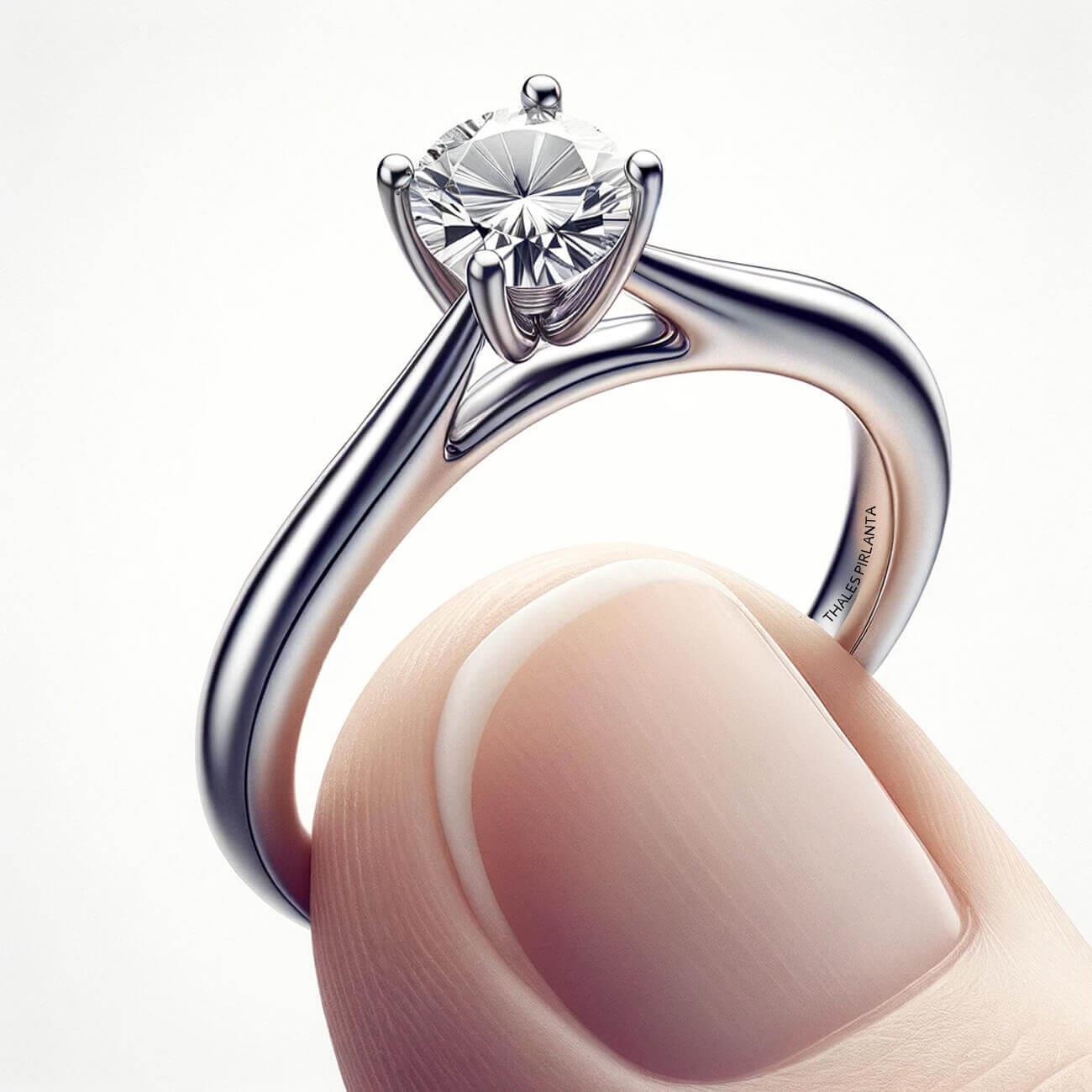 0.50 Karat D Color Pırlanta Tektaş Yüzük