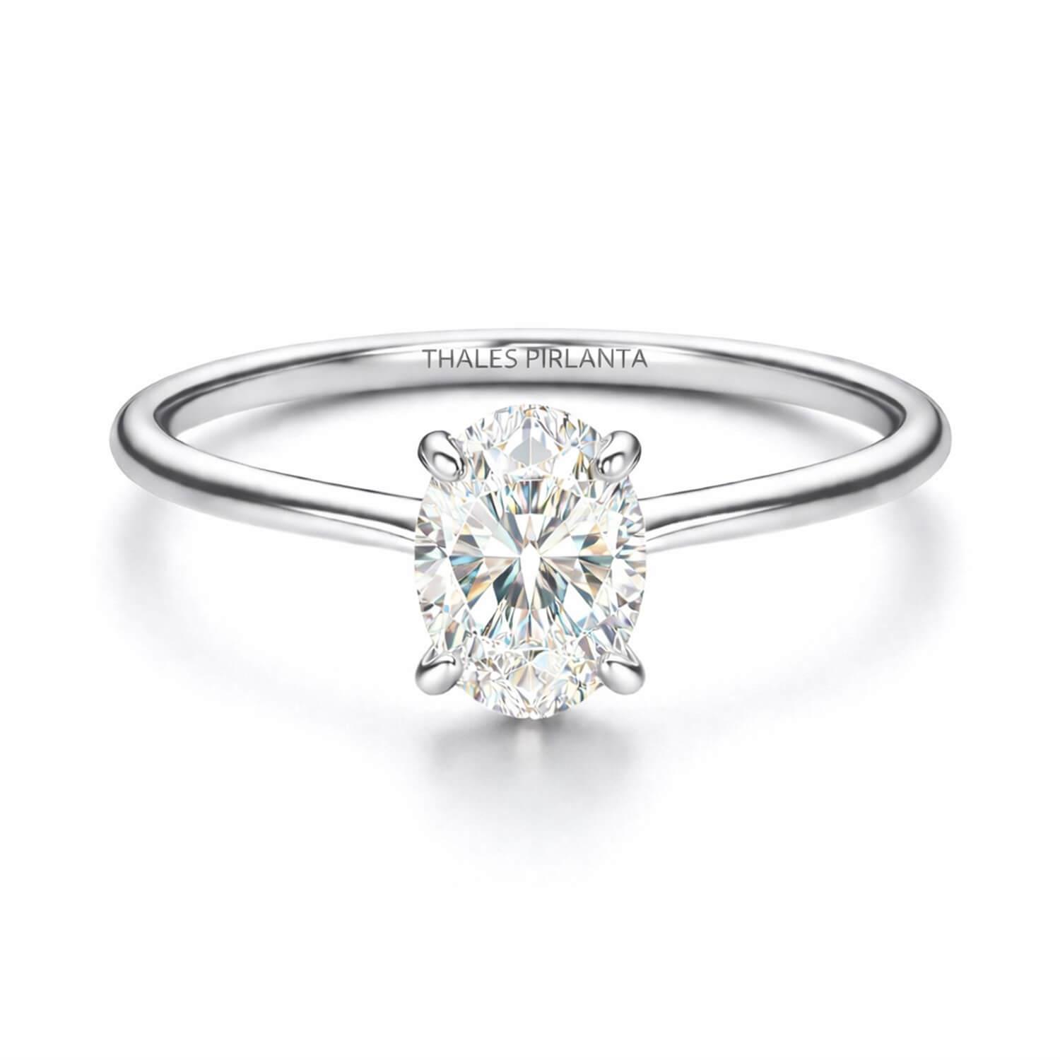 0.40 Karat GIA Sertifikalı Oval Tektaş Pırlanta Yüzük