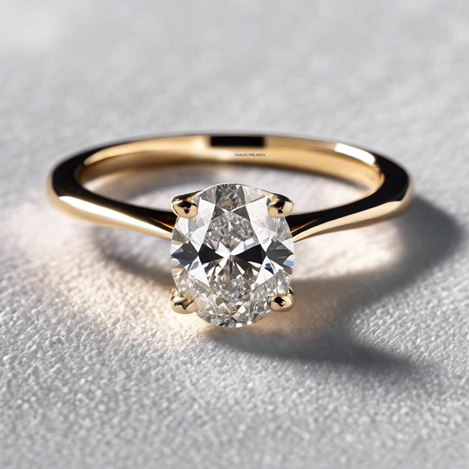 0.50 Karat D Renk GIA Oval Kesim Pırlanta Yüzük