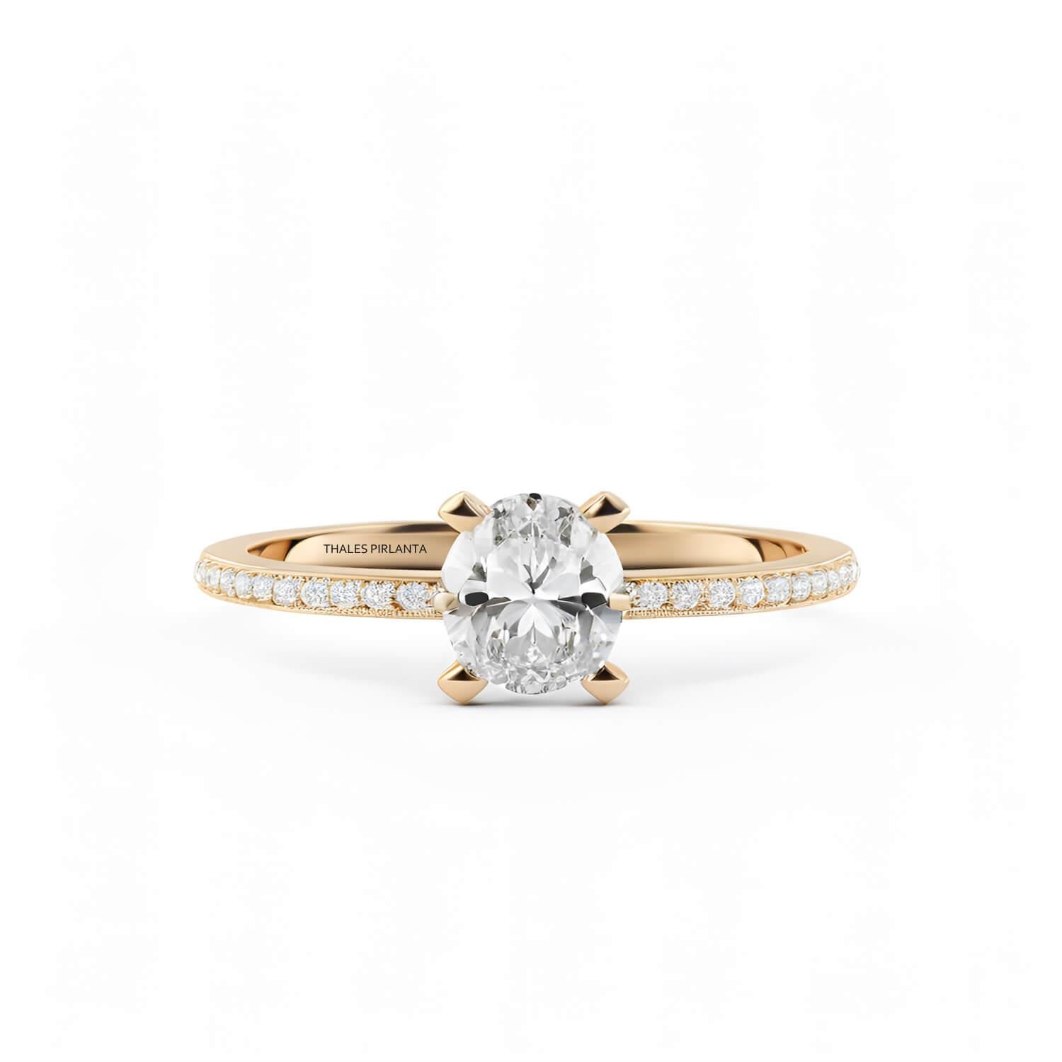 0.45 Karat E SI Oval Tek Taş Yüzük