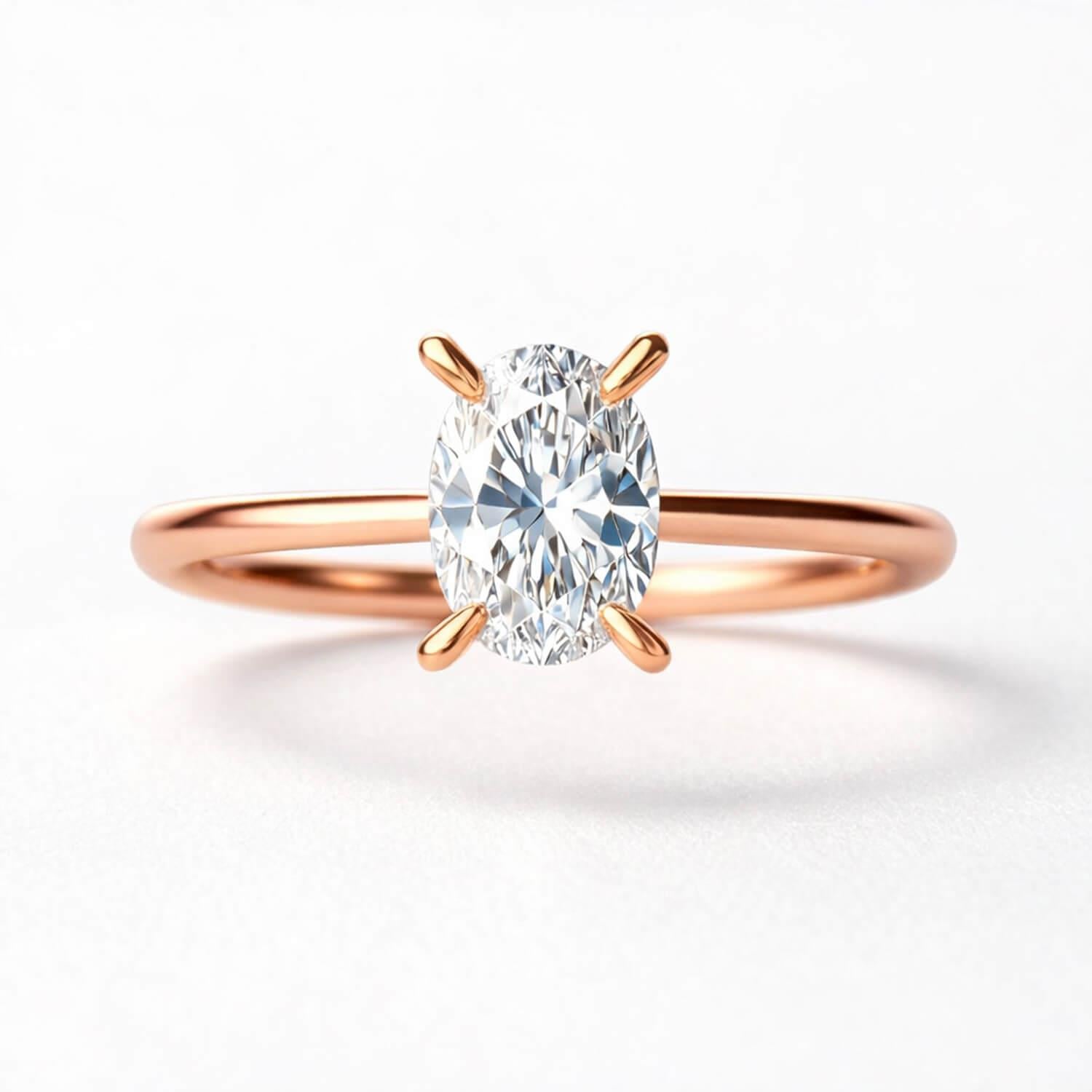 0.40 Karat GIA Sertifikalı Oval Pırlanta Tektaş Yüzük