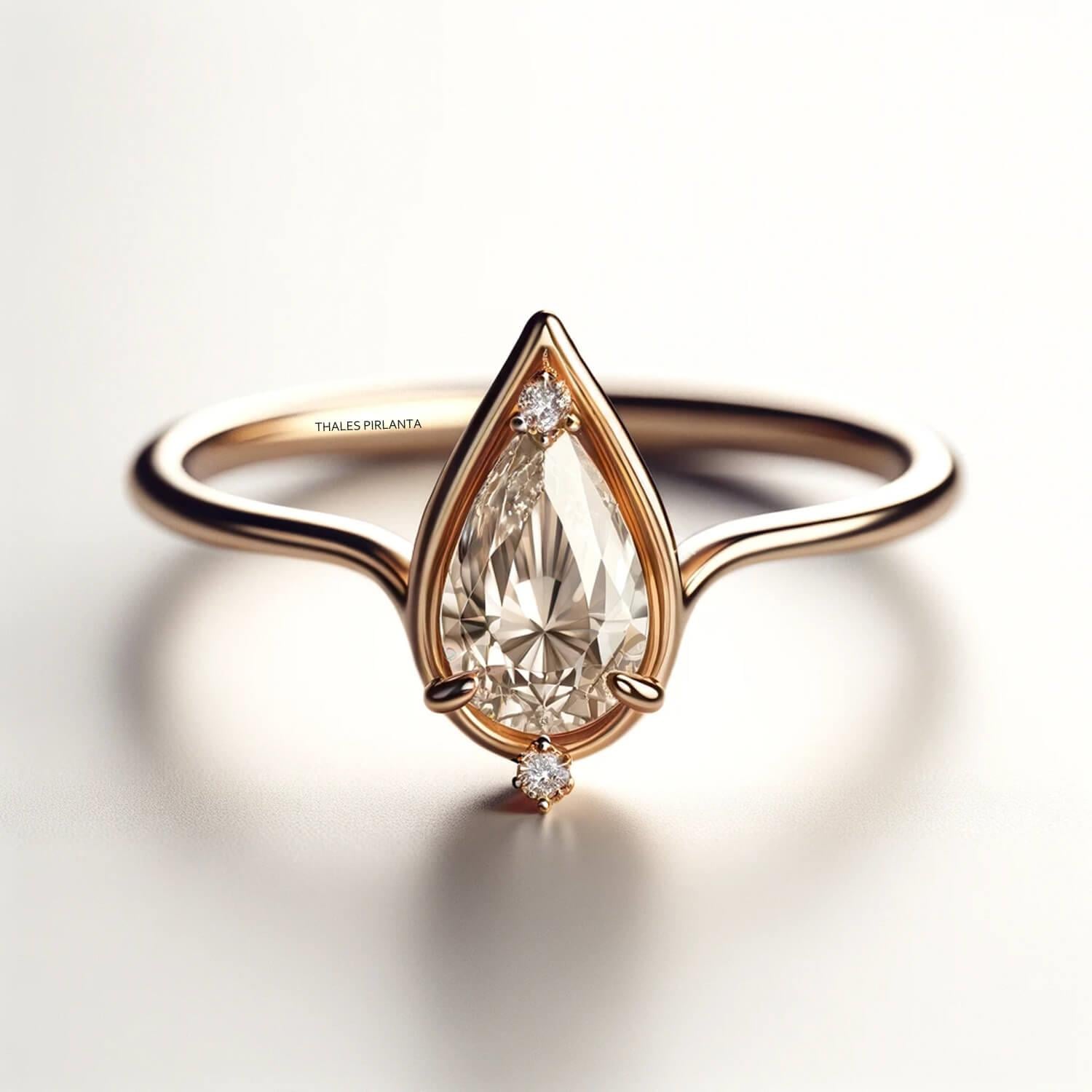 0.64 Karat Pırlantalı Vintage Tektaş Yüzük