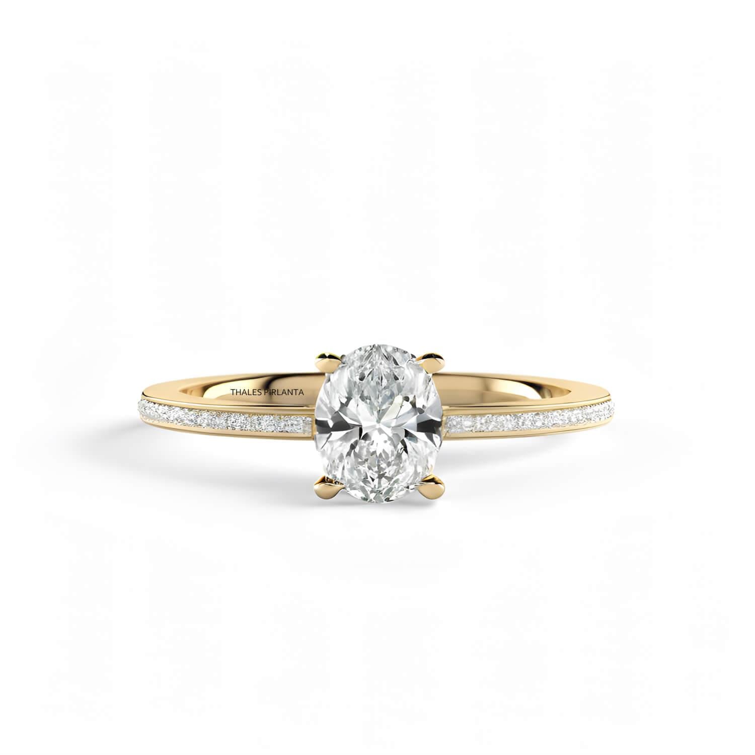 0.50 Karat D SI Oval Pırlanta Yüzük