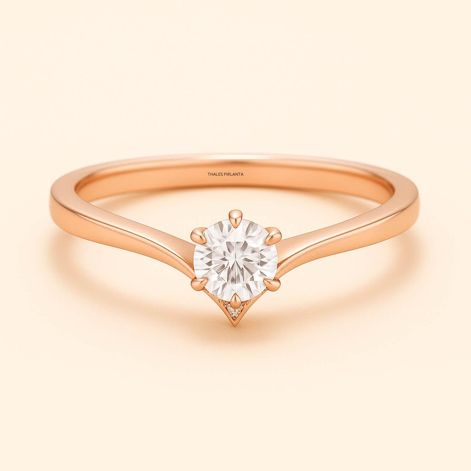 0.41 Karat E SI Tektaş Pırlanta Vintage Yüzük