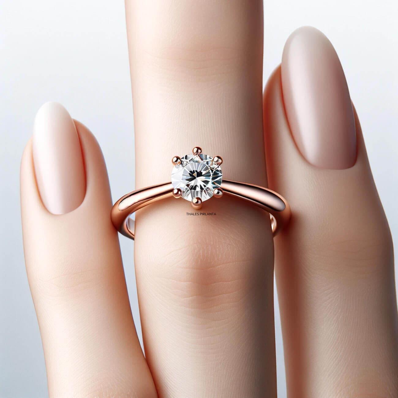 0.40 Karat E Renk Tektaş Pırlanta Yüzük