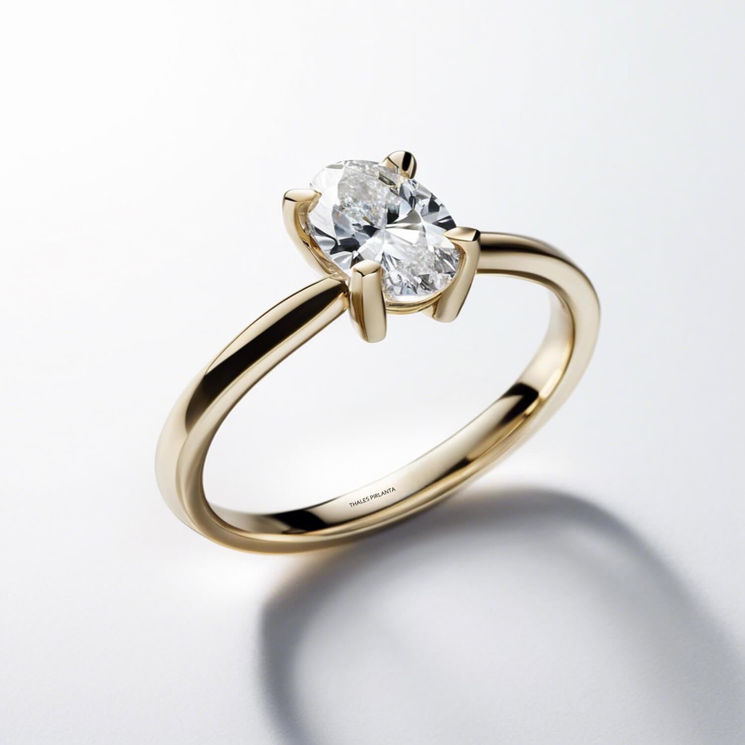 0.50 Karat Oval Tektaş Pırlanta Evlilik Teklifi Yüzüğü