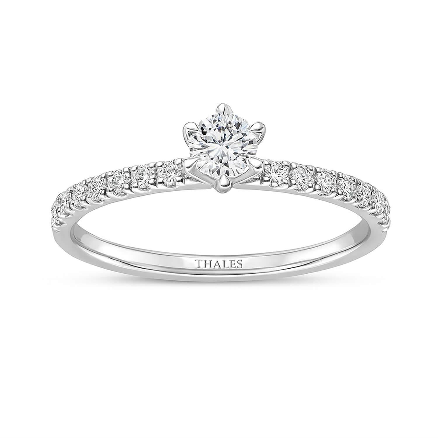 0.34 Karat 6 Tırnak Tektaş Yüzük