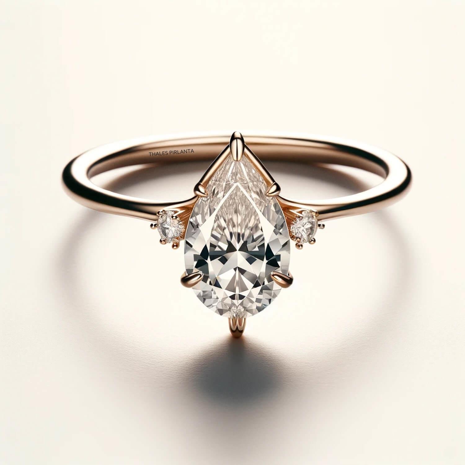 0.76 Karat Pırlantalı Vintage Tek Taş Yüzük