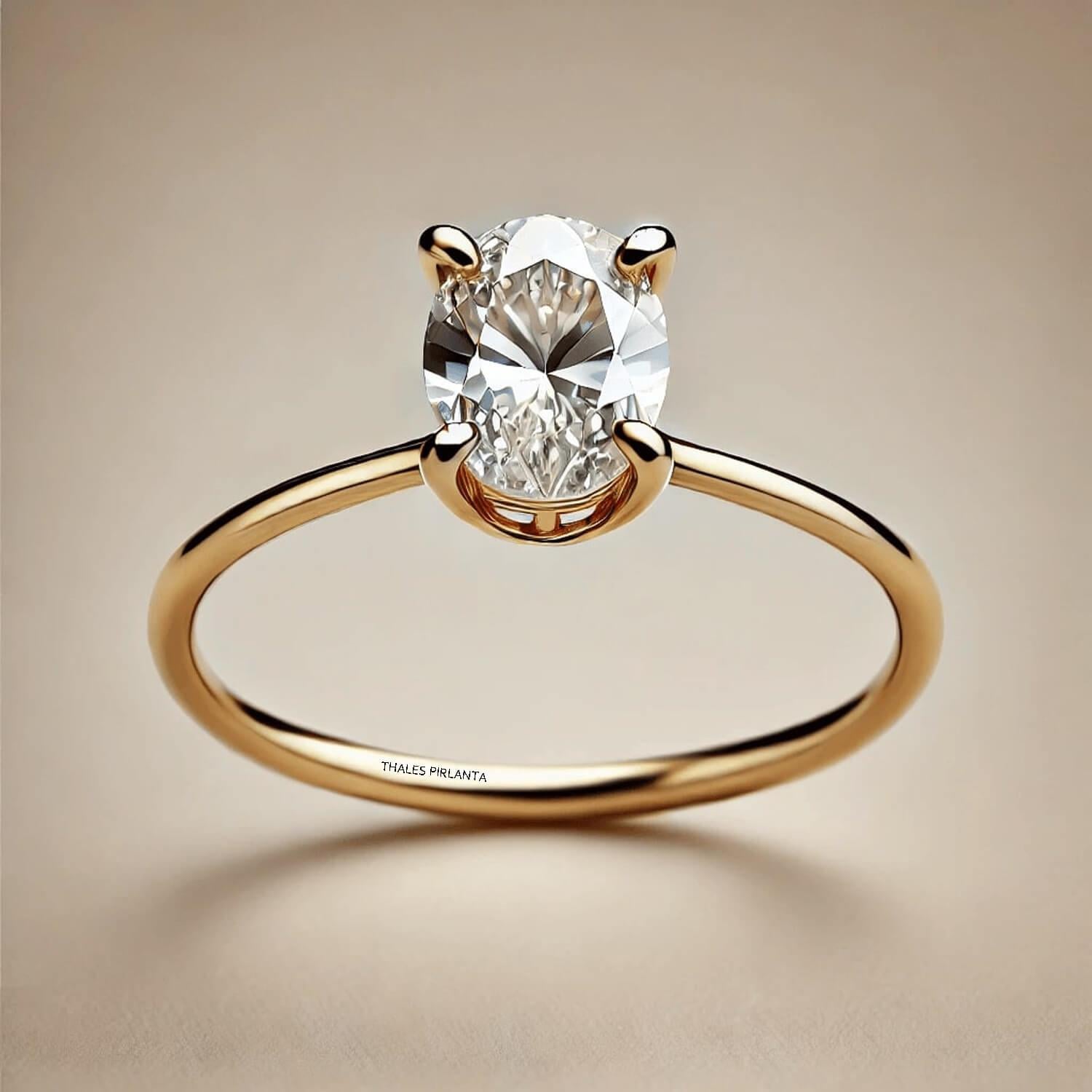 0.40 Karat GIA Oval Kesim Evlilik Teklifi Yüzüğü