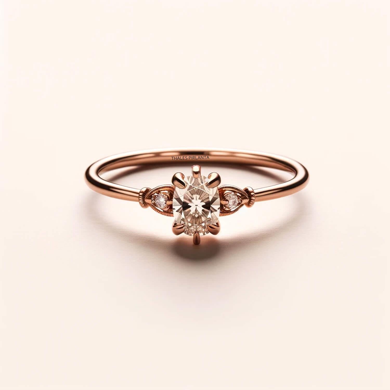 0.32 Karat D VS2 Pırlanta Evlilik Teklifi Yüzüğü Vintage