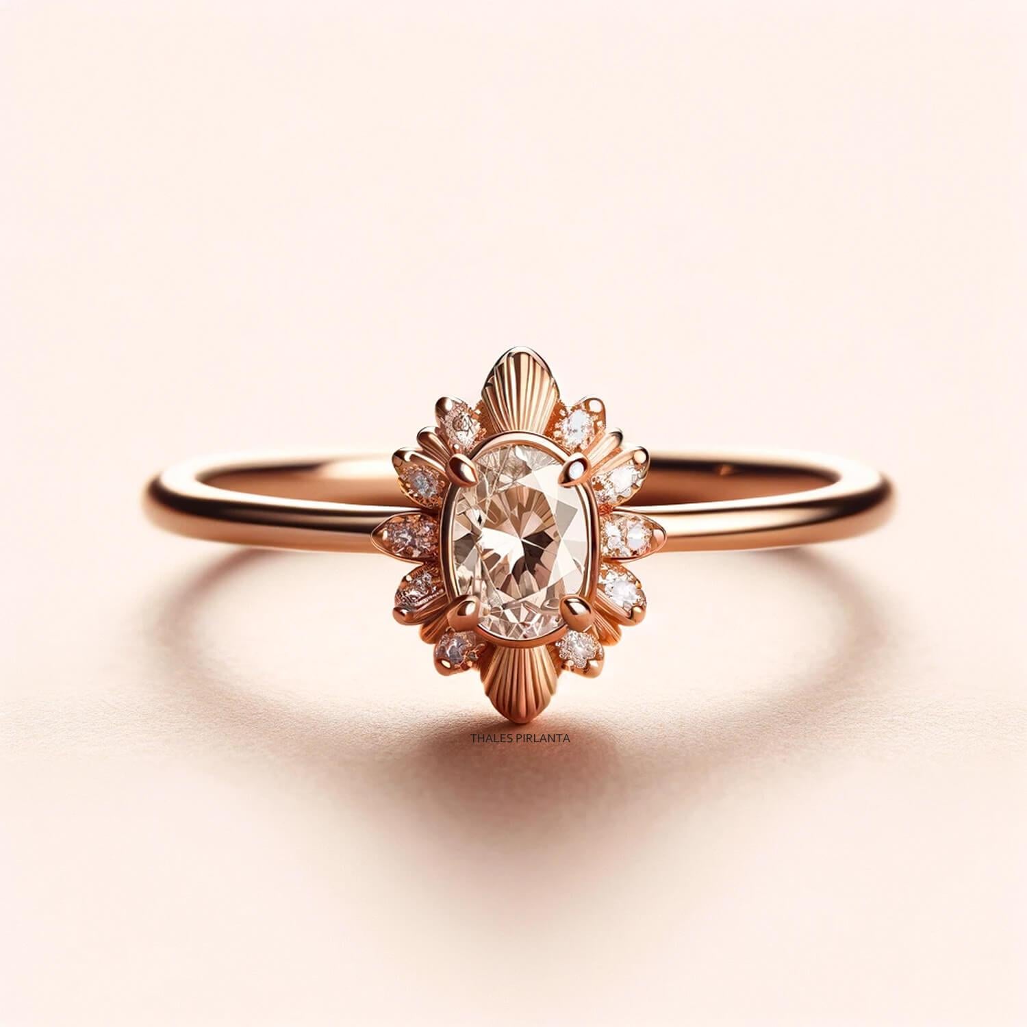 0.47 Karat Pırlantalı Vintage Altın Yüzük