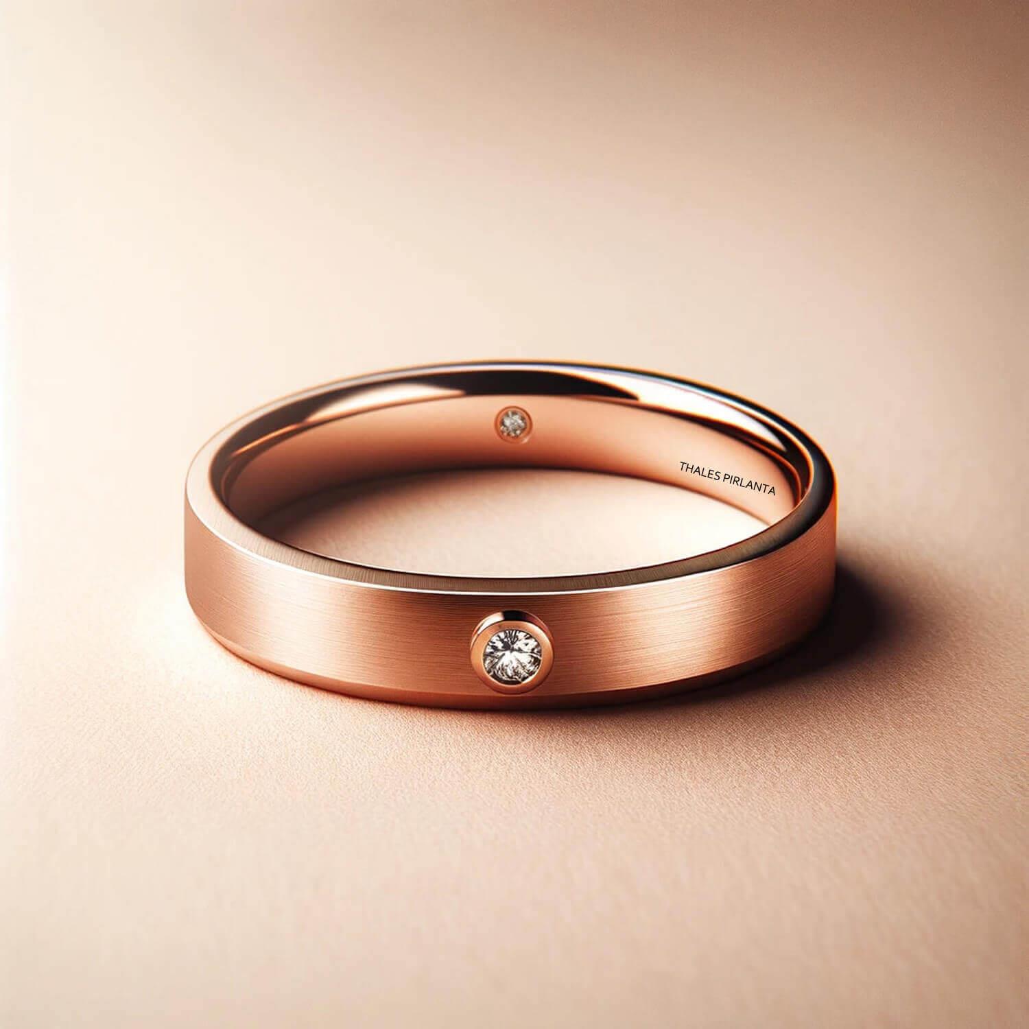 0,05 Karat Pırlantalı Tekli Alyans (6-14 Ölçü)