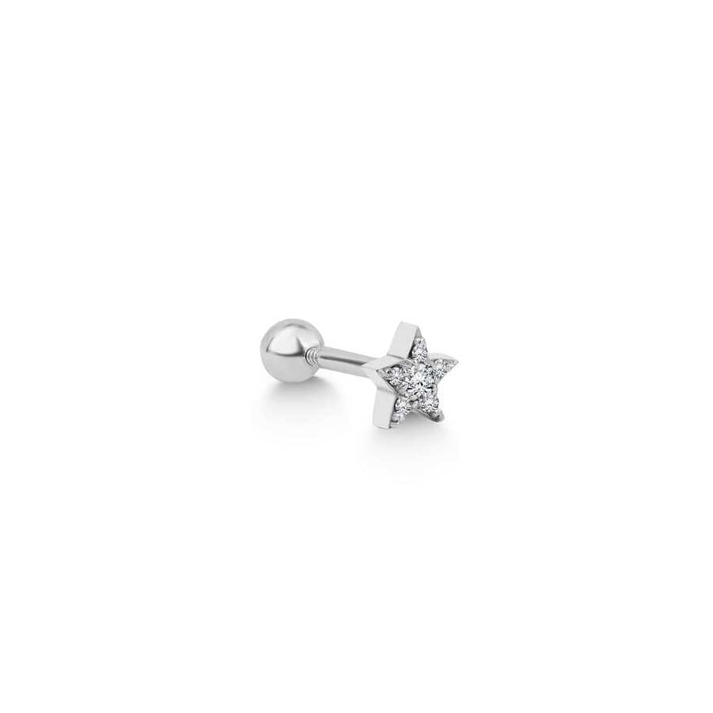 0,05 Karat Pırlantalı Yıldız Piercing,Helix,Tragus