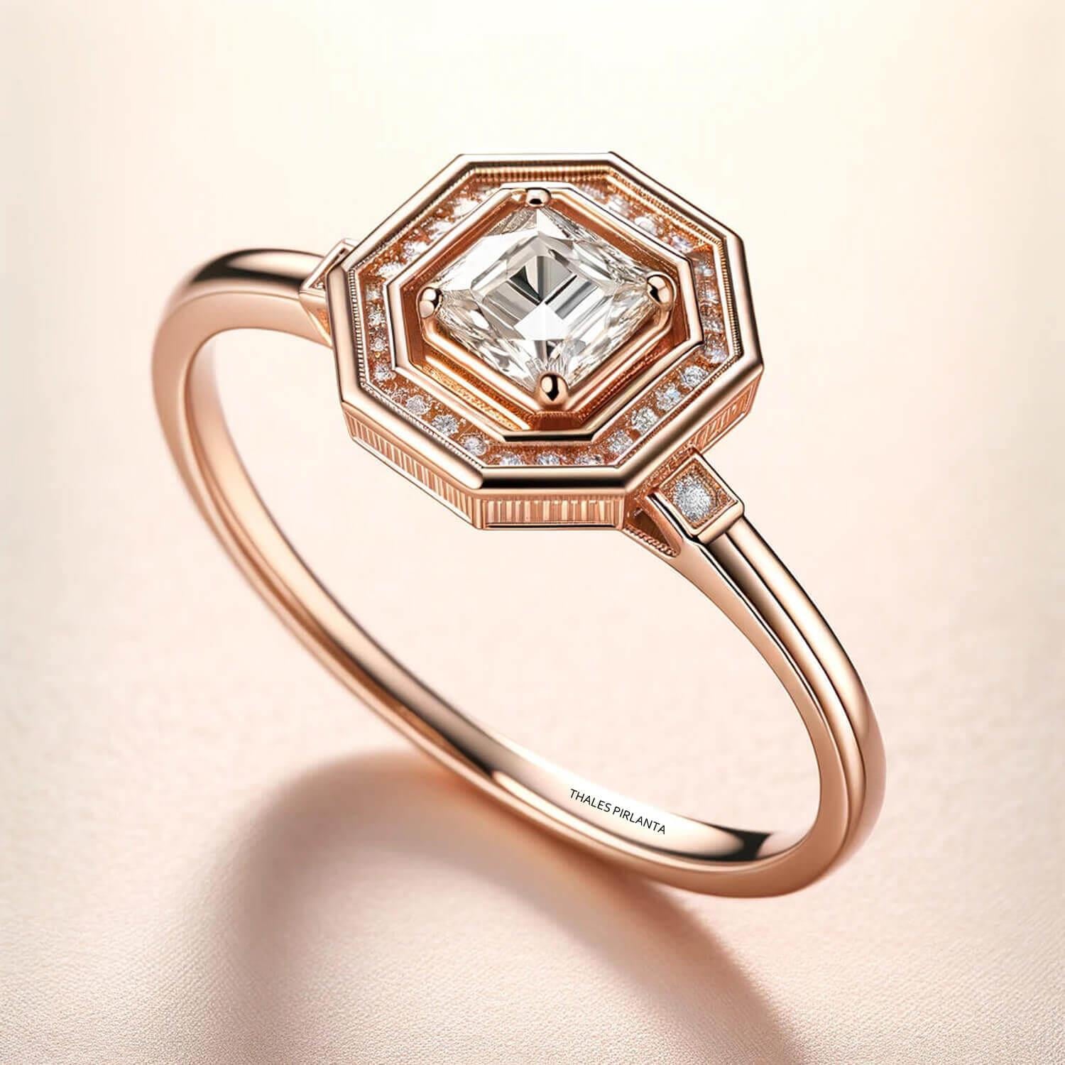 0,42 Karat Vintage Tasarım Prenses Pırlanta Yüzük
