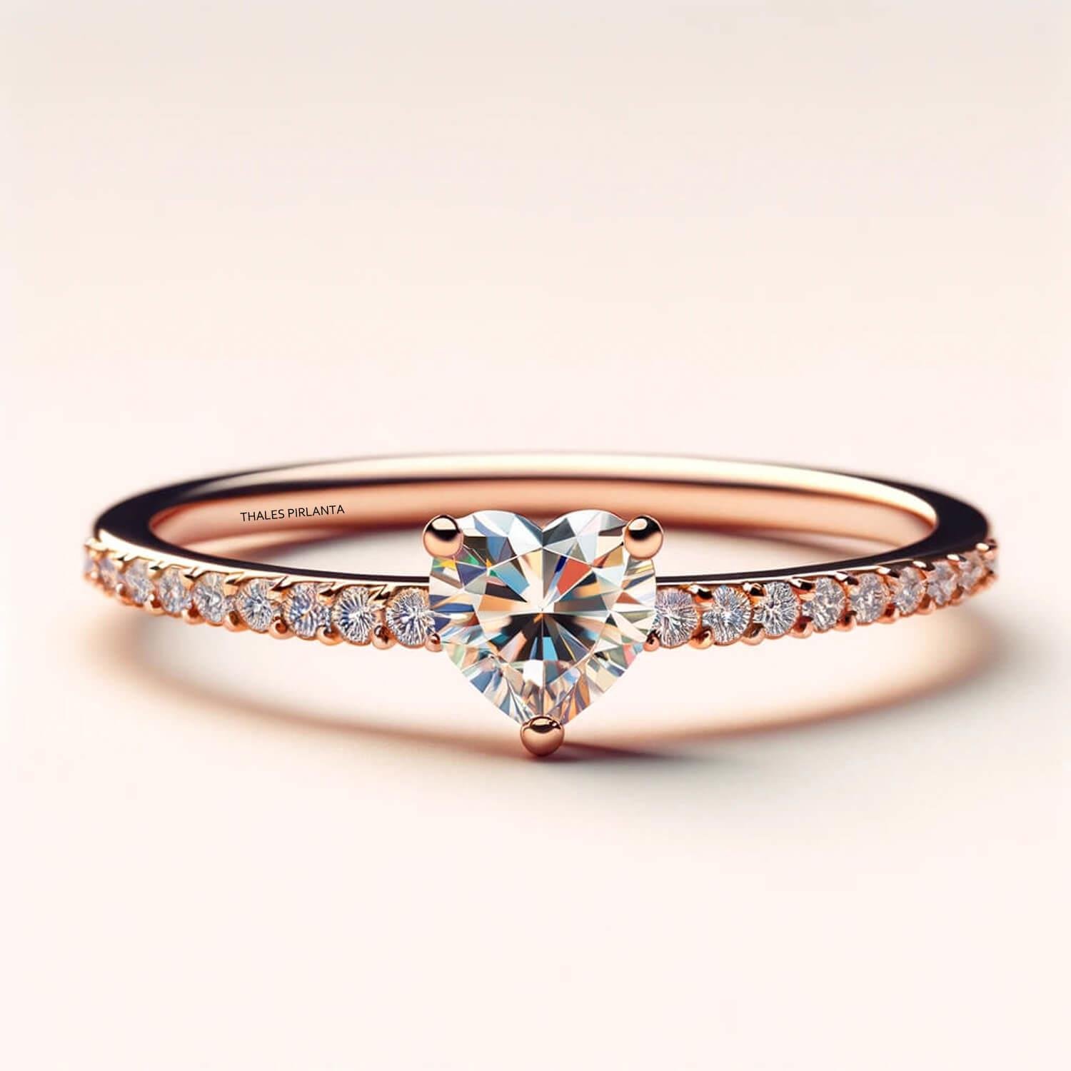 0,76 Karat Kalp Yüzük